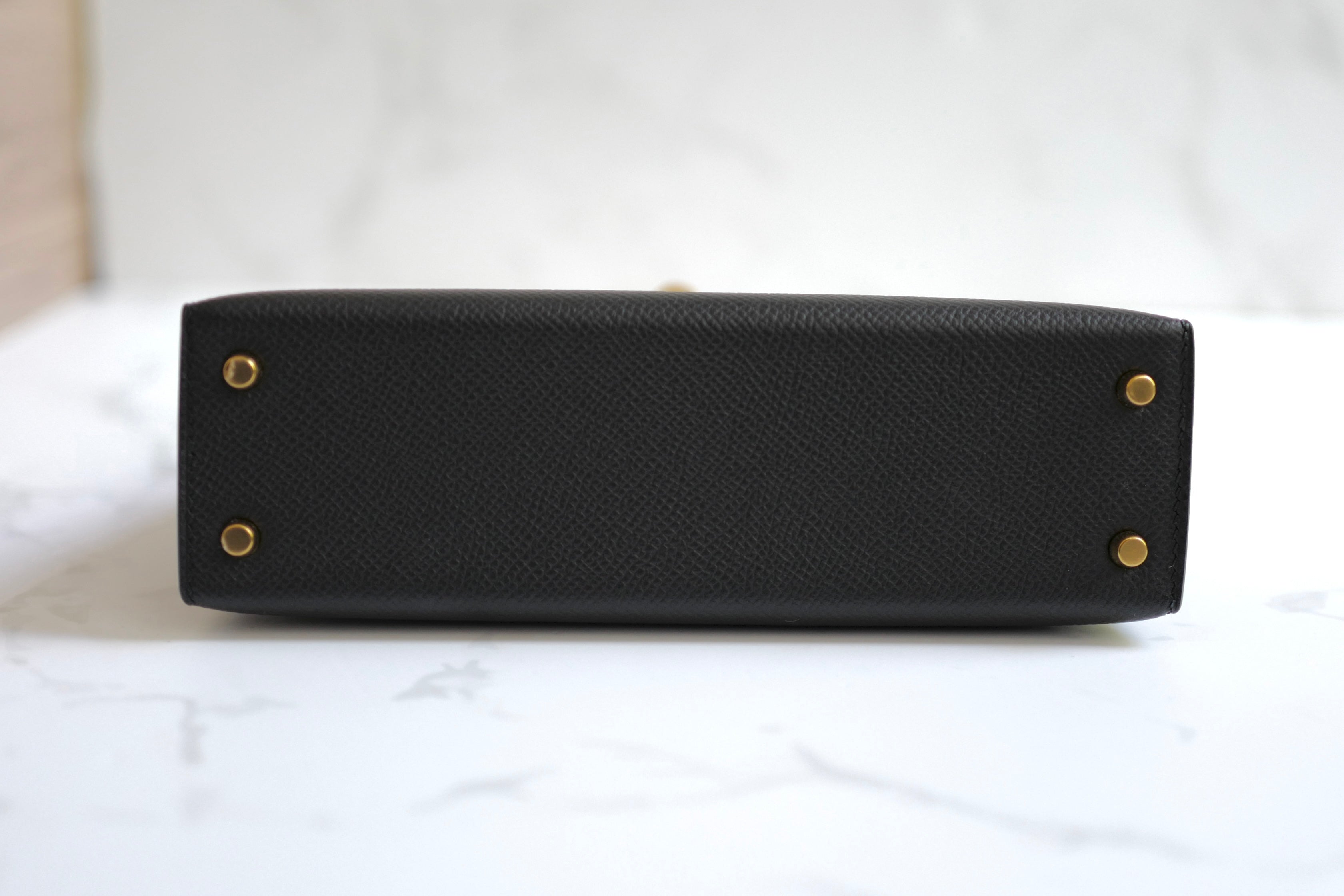 Hermes Mini Kelly II in Black/Noir Epsom Leather with Gold Hardware