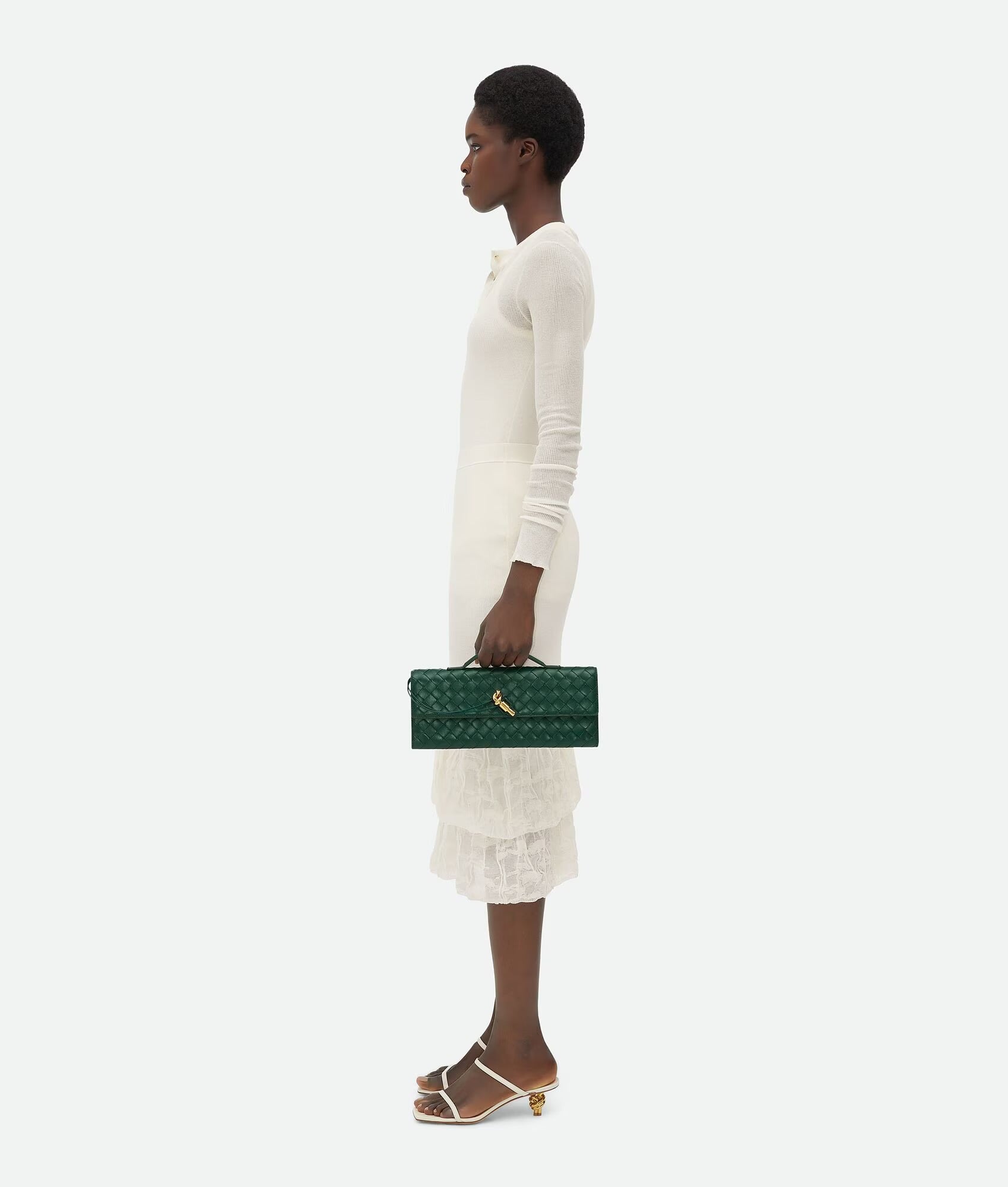 Bottega Veneta Andiamo Clutch Emerald Green NEW