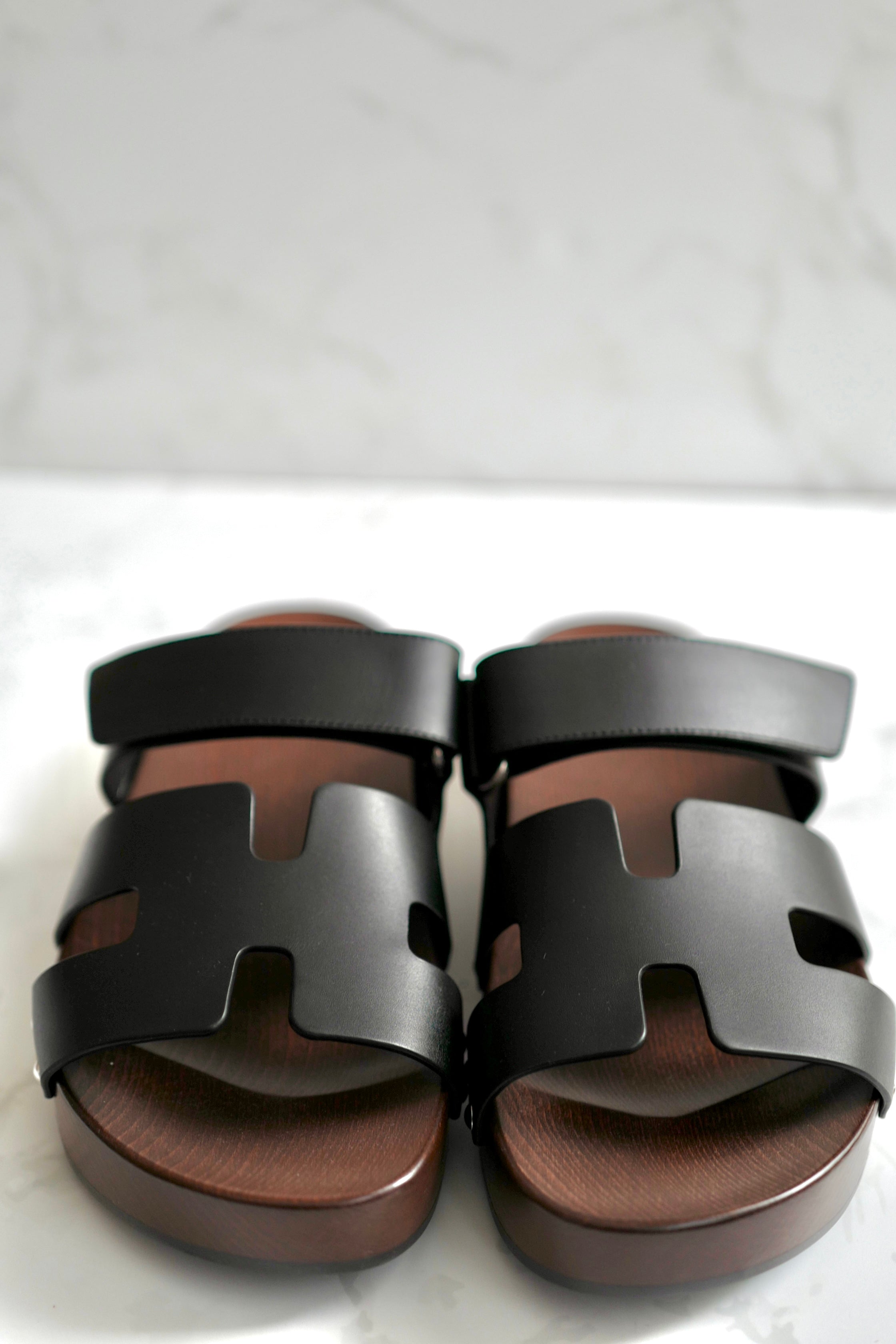 BNIB HERMÈS Kos Veau Women's Clog Noir - Size 38