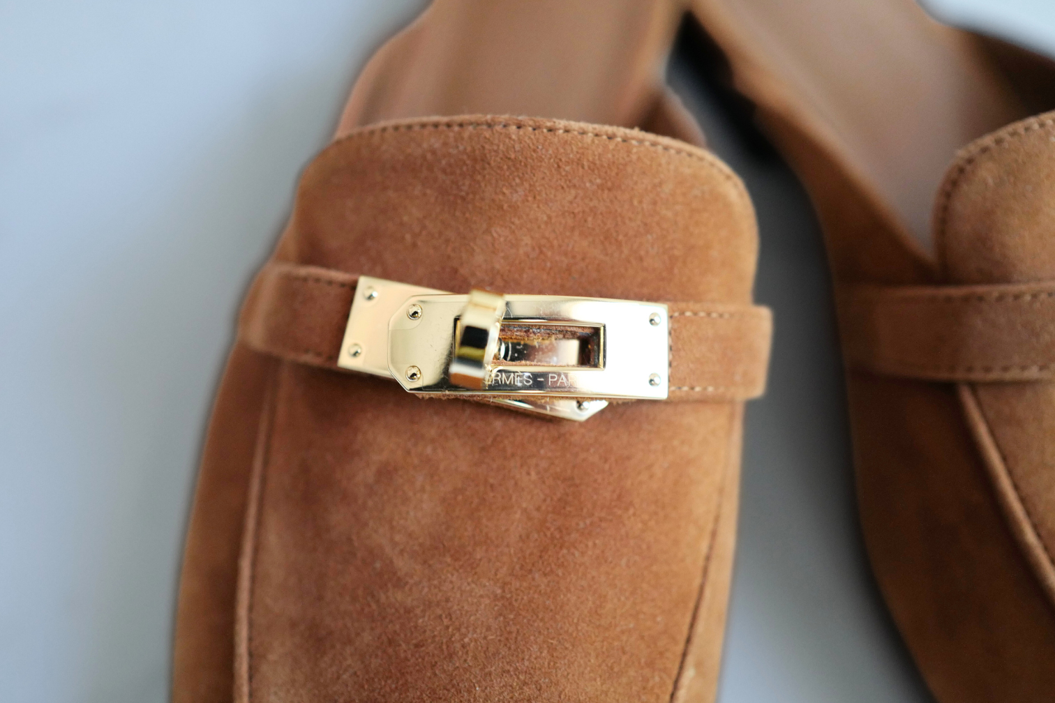 BNIB Hermès OZ Mule Velvet Goatskin Brun Amourette With Gold Hardware Size 39