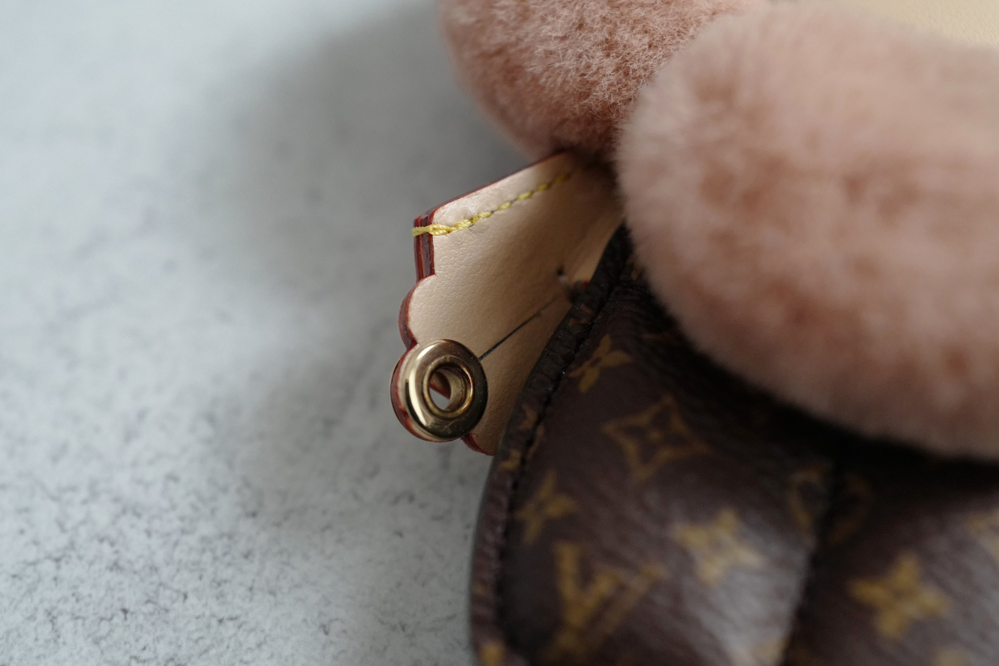 Louis Vuitton Vivienne Fashionista Bag Charm Brown Mink Leather Gold Hardware