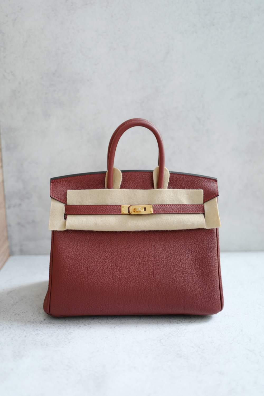 Hermes Birkin 25 Rouge H Togo Gold Hardware Complete W Stamp 2024