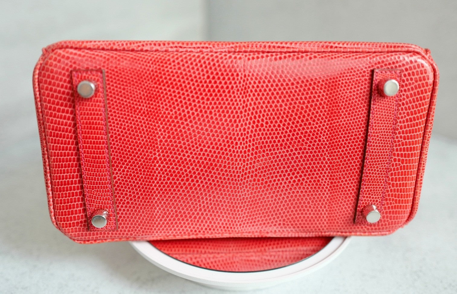 Hermes Birkin 25 Lizard In Bougainvillea Red With Palladium HW