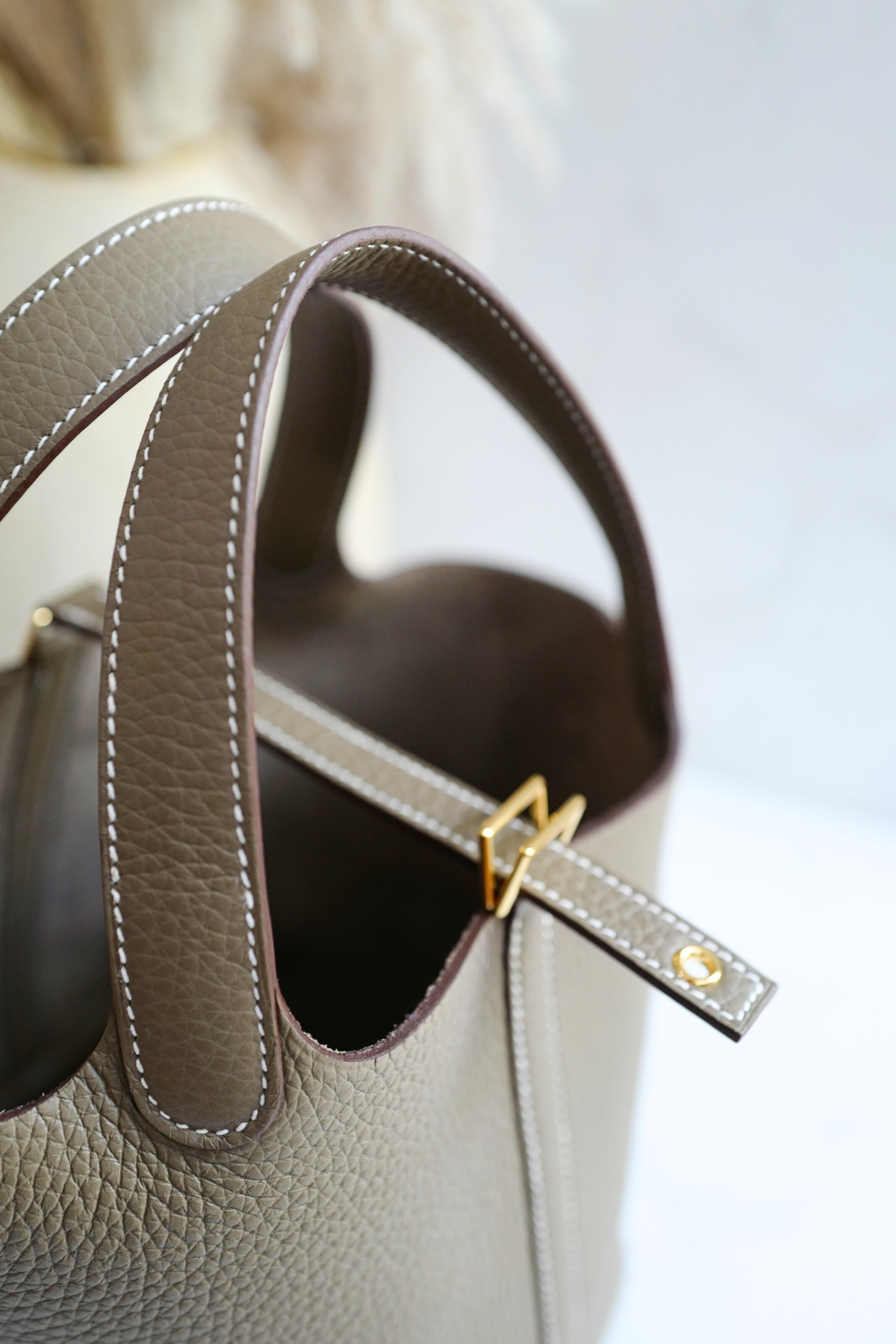 BNIB Hermes Picotin 18 Etoupe Clemence Leather with Gold Hardware