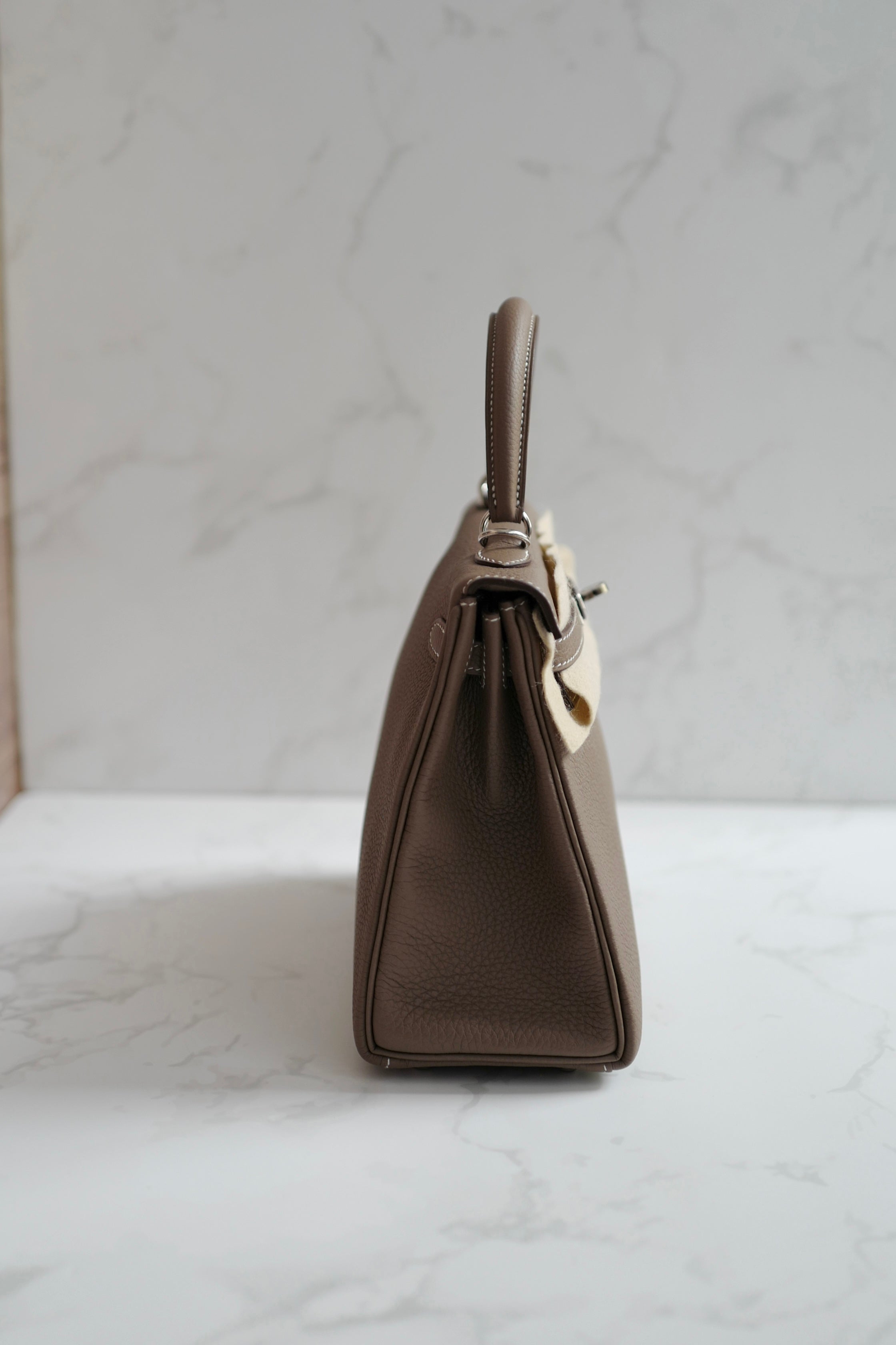 BNIB Hermes Kelly 25 Etoupe Togo Retourne Palladium HW Y 2020 NEW