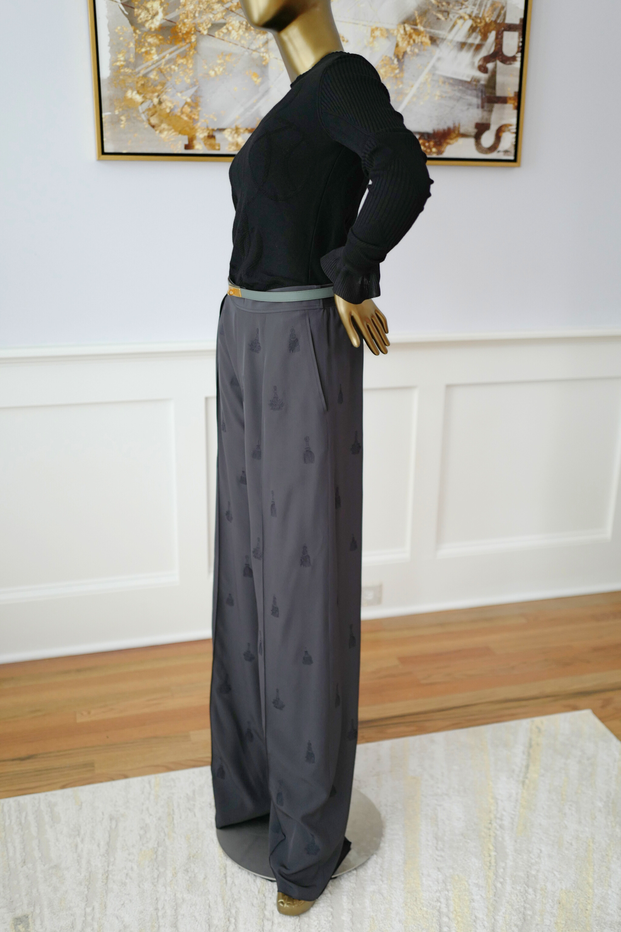 NEW Hermès “Palefroi Remix” Light Knit Long Sleeve Sweater Noir Black Size 36