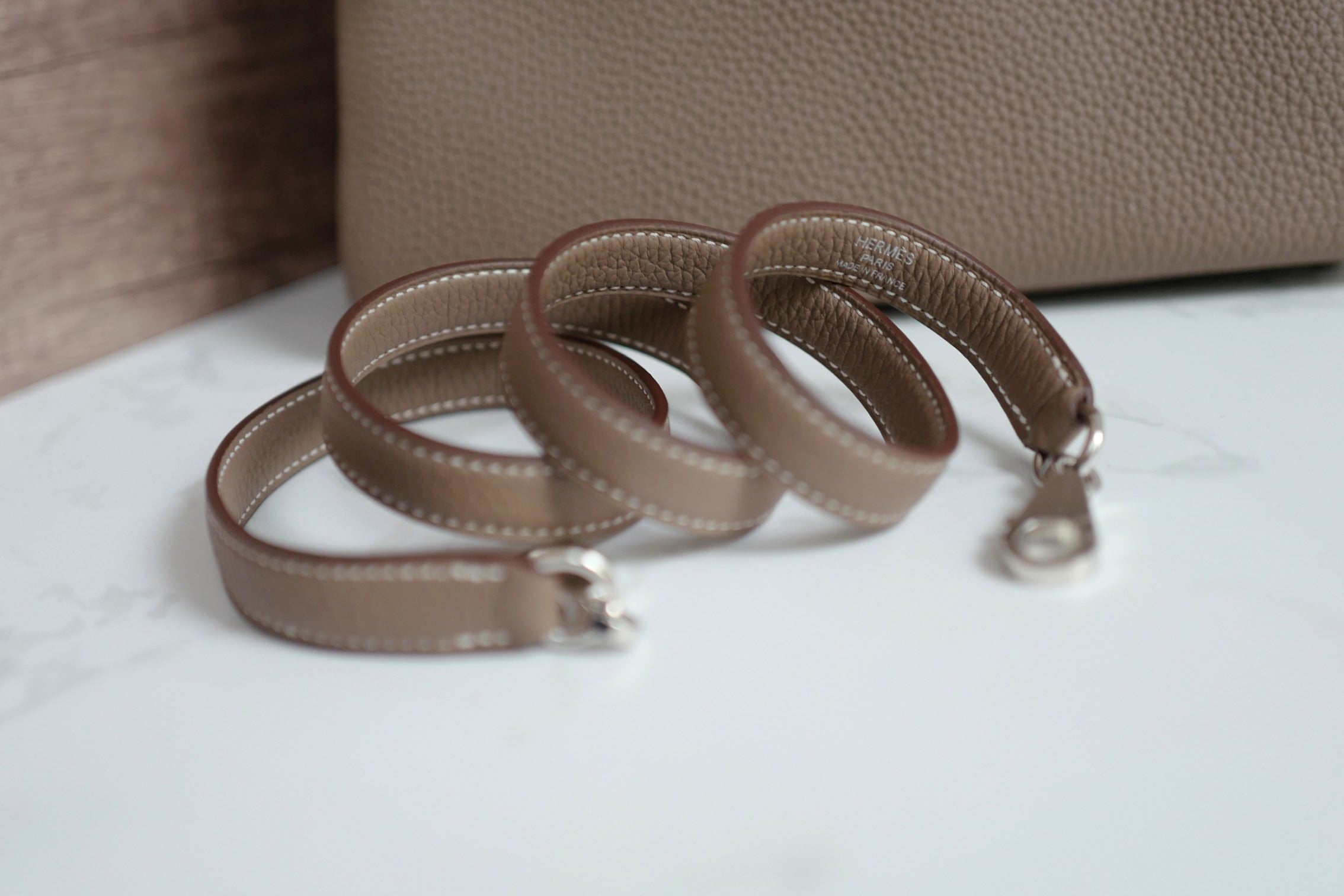 BNIB Hermes Kelly 25 Etoupe Togo Palladium Hardware G Stamp 2026