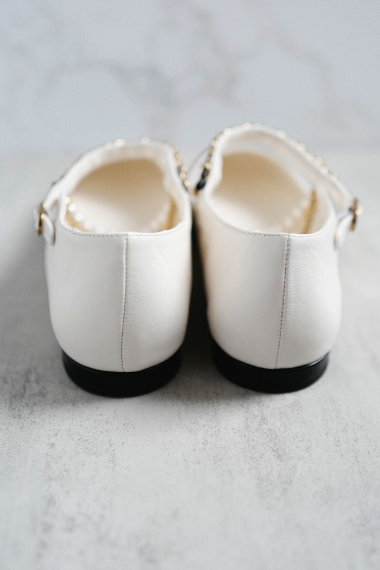 CHANEL Mary Jane Black/White Lambskin Patent Leather Pearl Detail Size 39