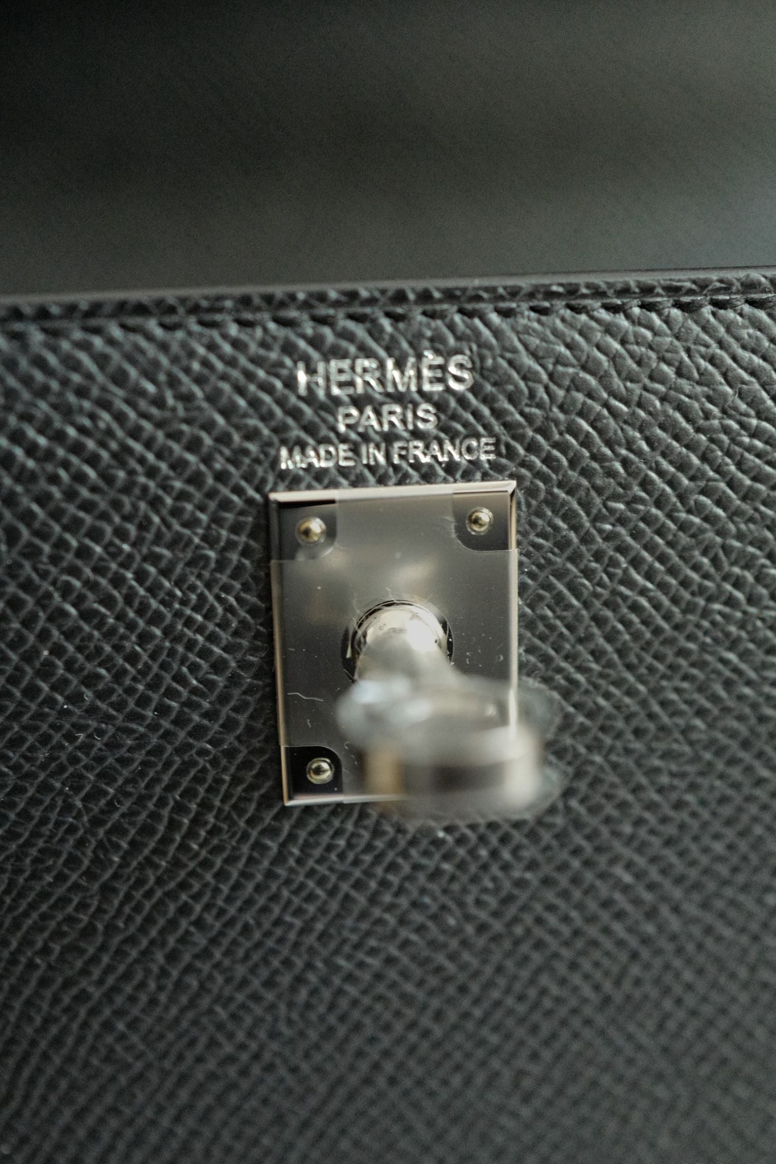 NEW Hermès Kelly 25 Black Epsom Sellier Palladium Hardware