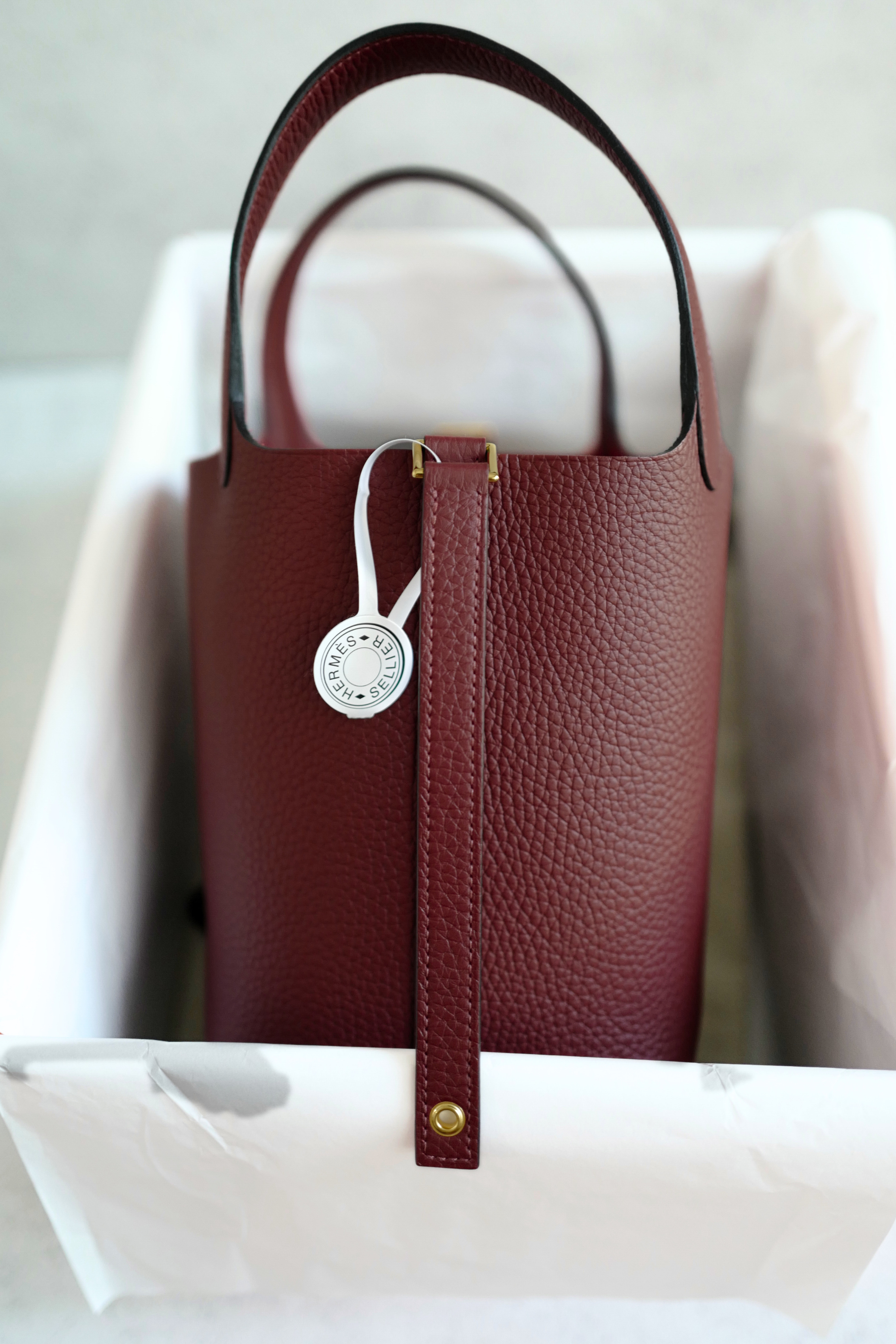 BNIB Hermès Picotin 18 Bag Rouge H Clemence Leather with Gold Hardware