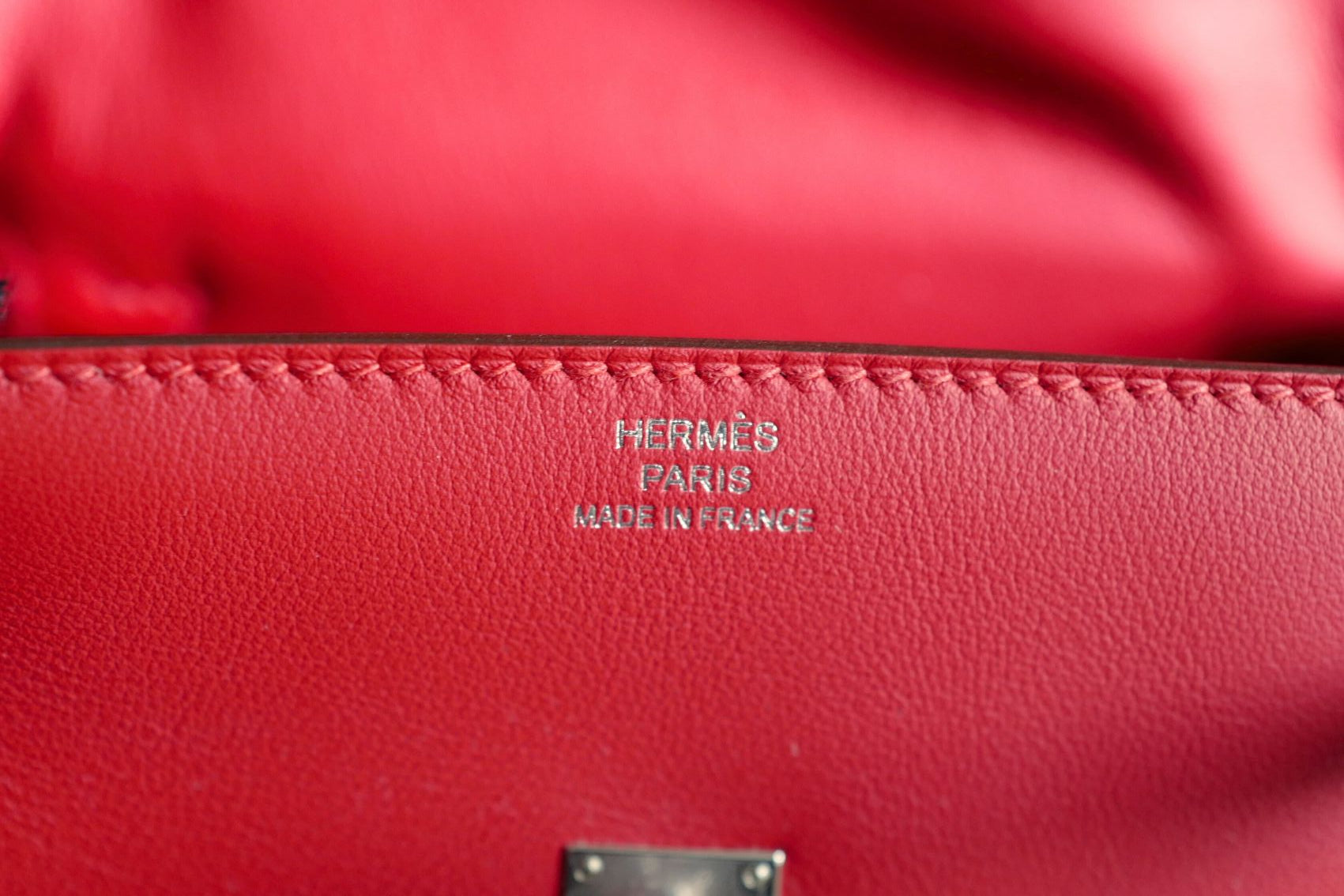 Hermès Kelly Doll Rouge De Coeur Swift Calfskin PHW G Stamp