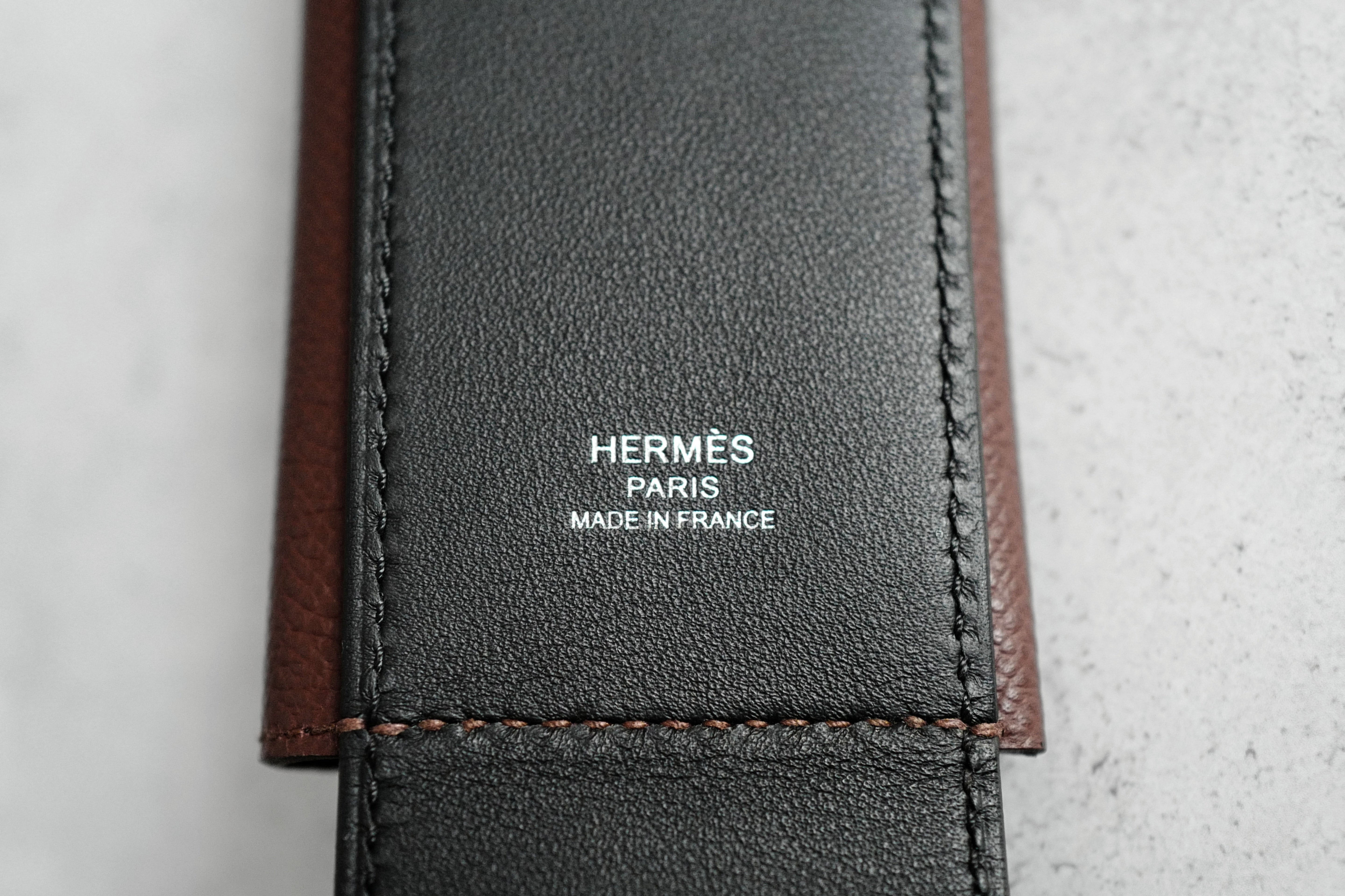 Hermès Kelly Pocket Bag Strap Noir/Terre Swift Epsom Calfskin 105 mm
