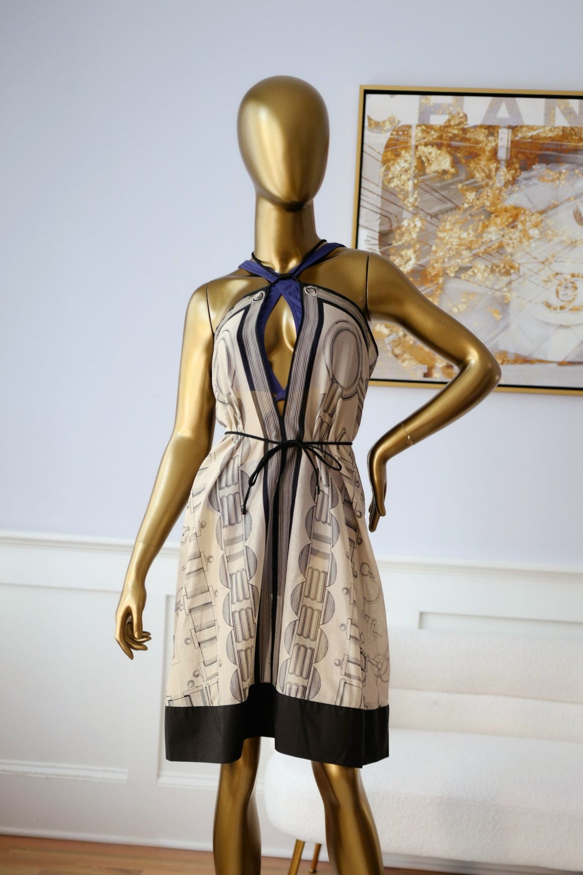 NEW Hermès "Cahier du Colporteur" Beach Dress Beige Pierre D'Istrie Size 36
