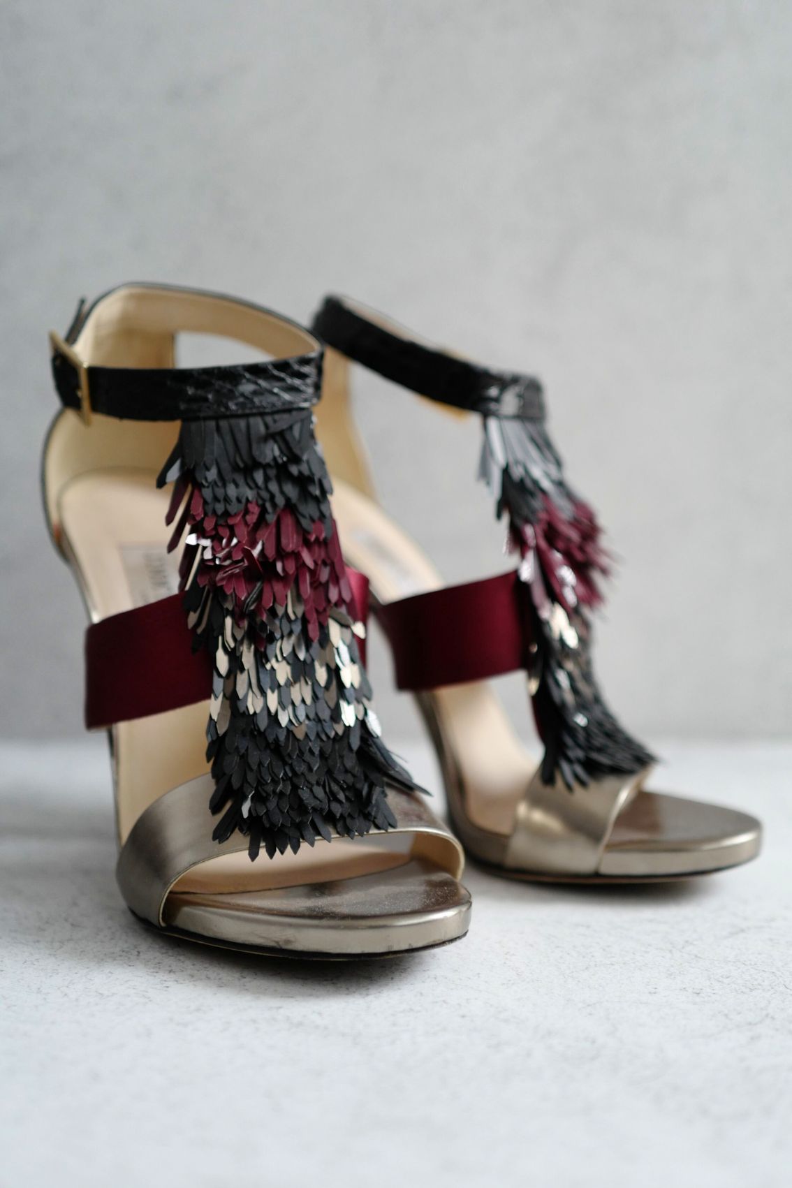 Preloved Jimmy Choo Heels Fedora Razor Sequins size 36.5