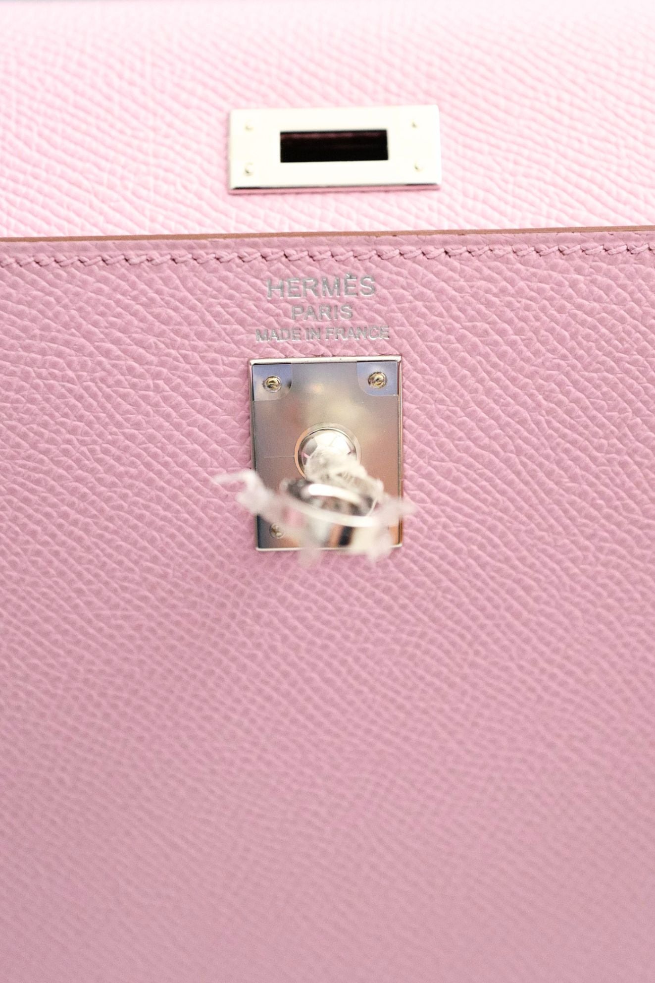 Hermès Kelly 25 Mauve Sylvestre Epsom Sellier Palladium Hardware K Stamp