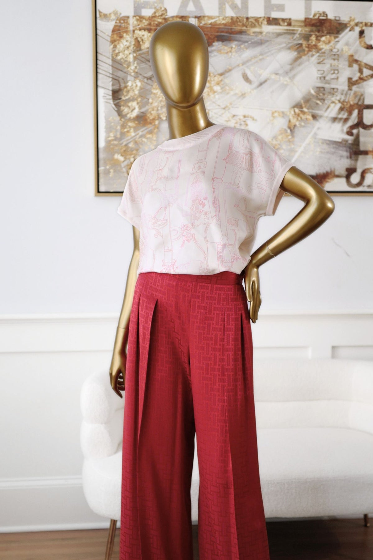 Hermès "Etriers Remix" Short Sleeveless Sweater Pullover Rose Petale Size 36