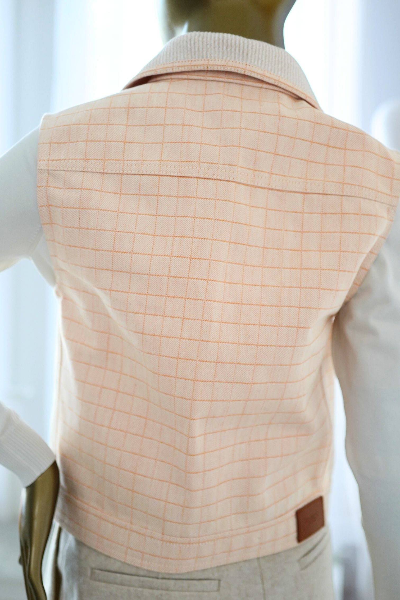 Hermès Cotton Denim Vest Blanc Naturel with Palladium Buttons – Size 36