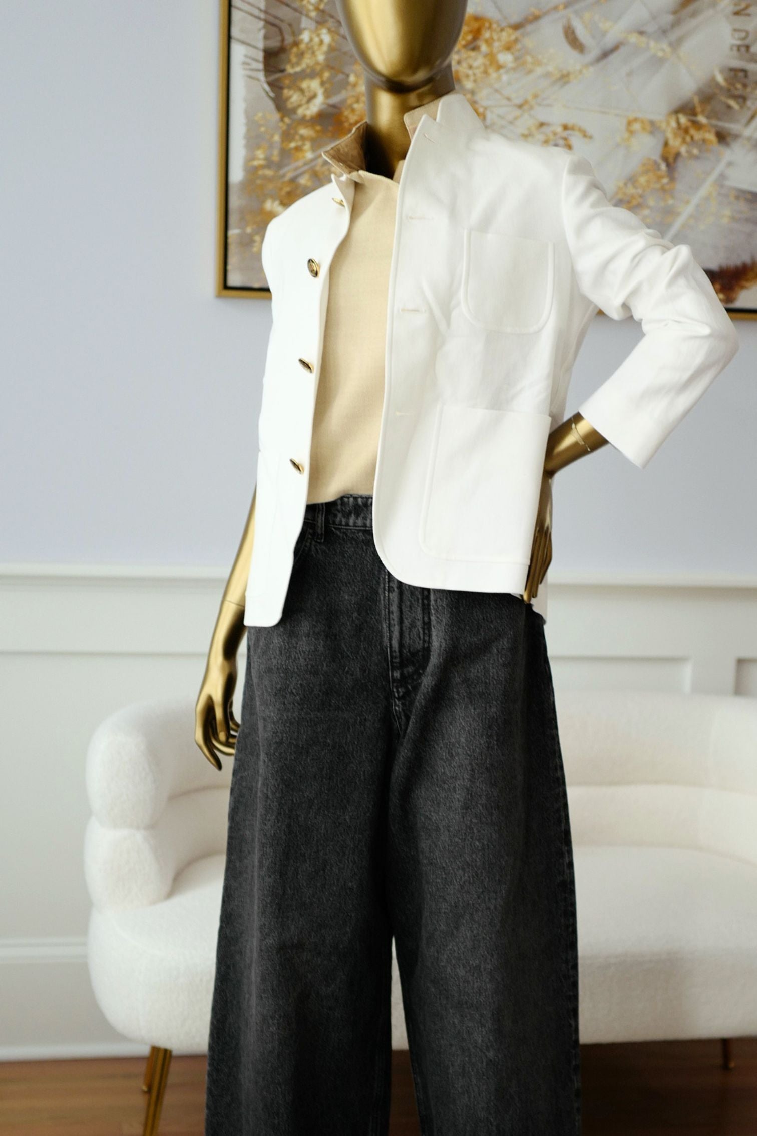 New Loro Piana Spagna Mini Jacket Linen White size 40