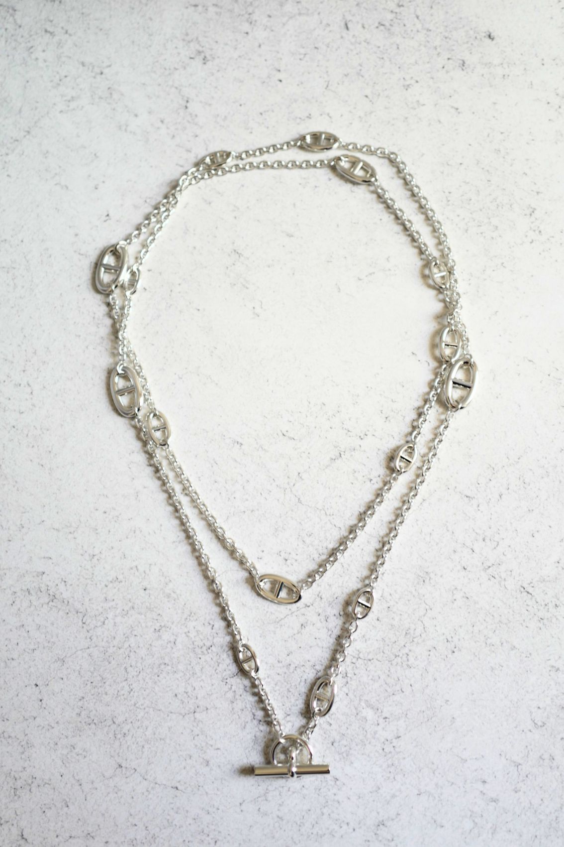 Hermès Farandole Long Necklace 120 Sterling Silver