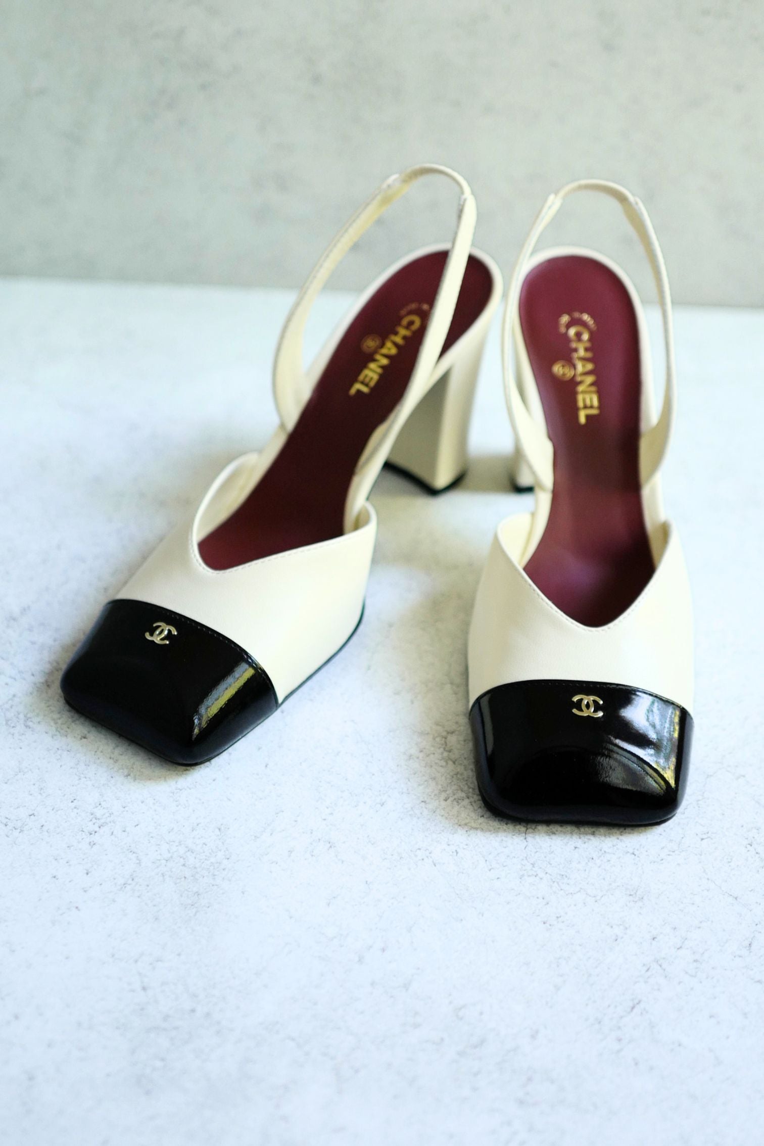 Chanel 26s Slingbacks Matthieu Blazy's Ivory Black Lambskin Calfskin Size 37