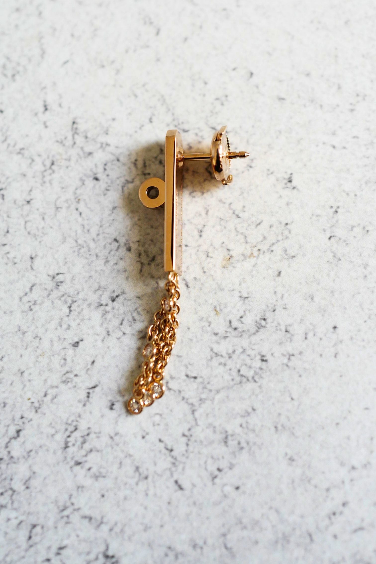 Hermès Kelly Gavroche Earrings 18K Rose Gold Diamond Small Model