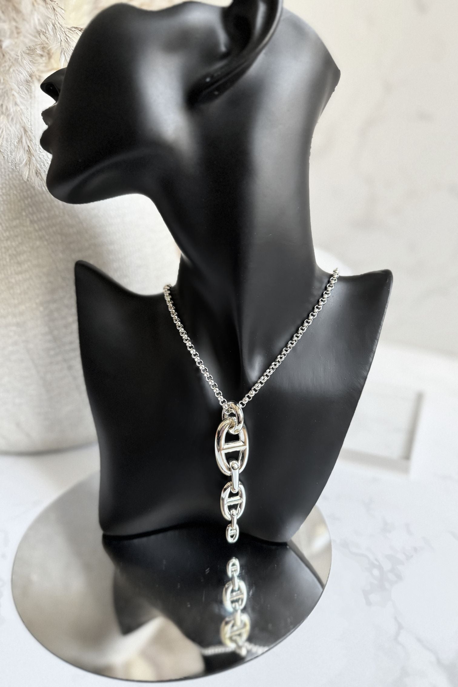Hermes Chaine d'ancre Necklace Silver Enchainee pendant