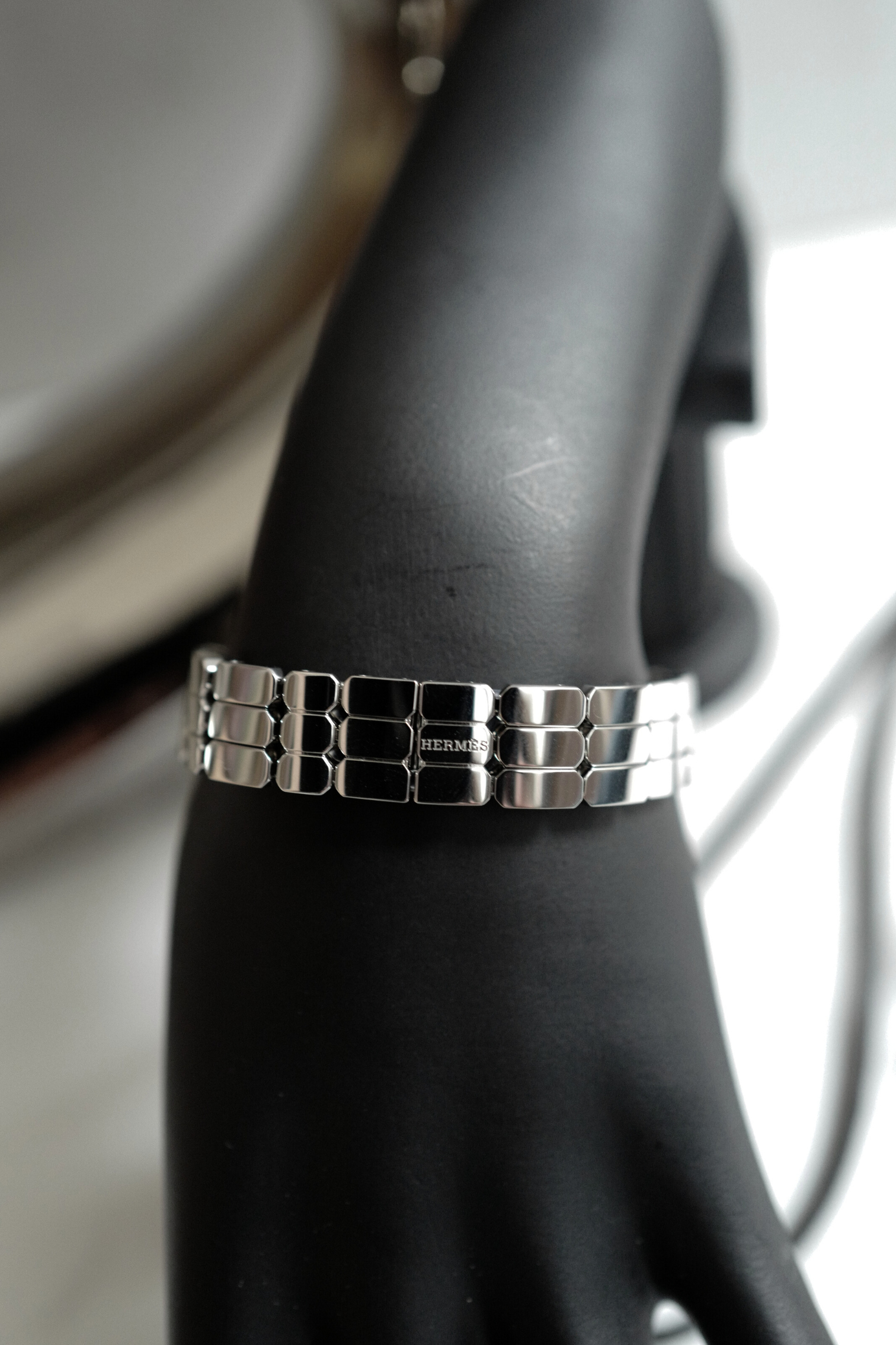 BNIB Hermes Kelly Watch Mini Model, 16 mm, Diamond Stainless Steel Bracelet