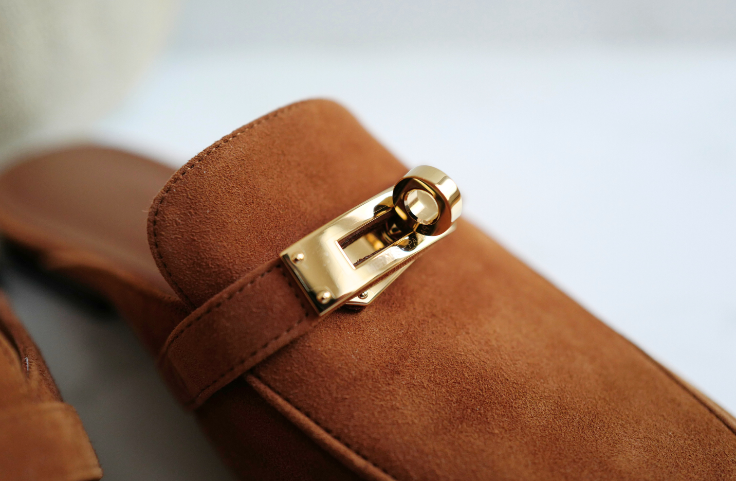 BNIB Hermès OZ Mule Velvet Goatskin Brun Amourette With Gold Hardware Size 39