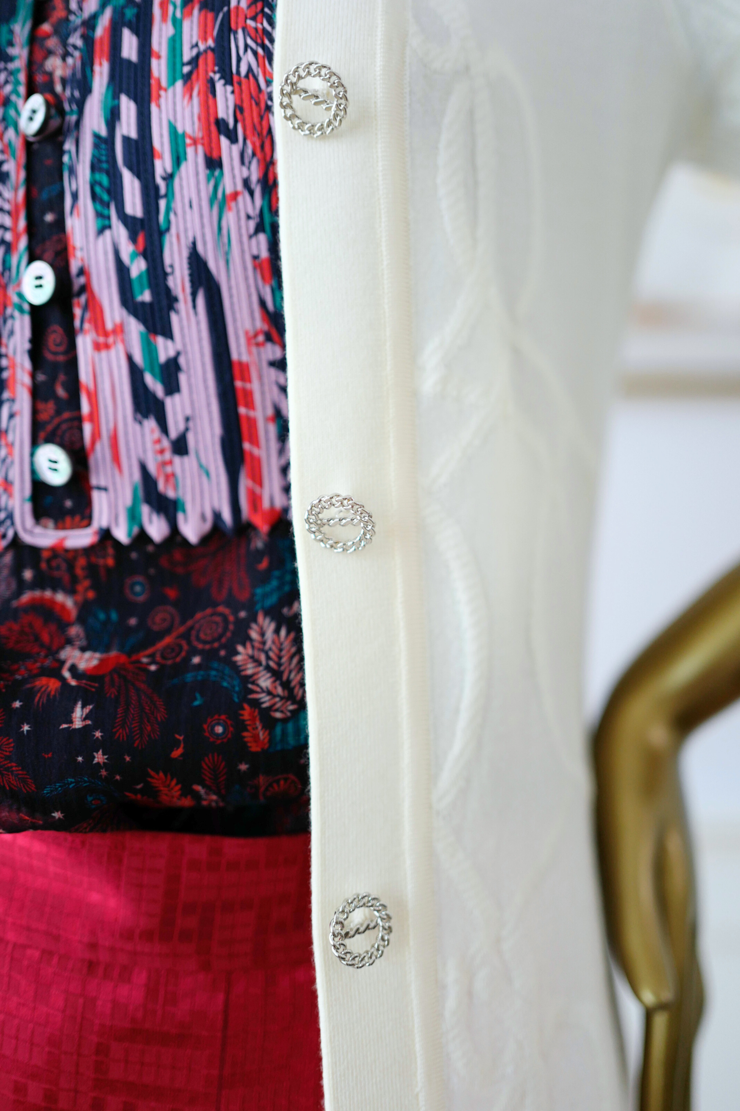 New Hermès Palefroi Remix Light Half-Length Sleeve Long Cardigan Blanc Naturel Size 34