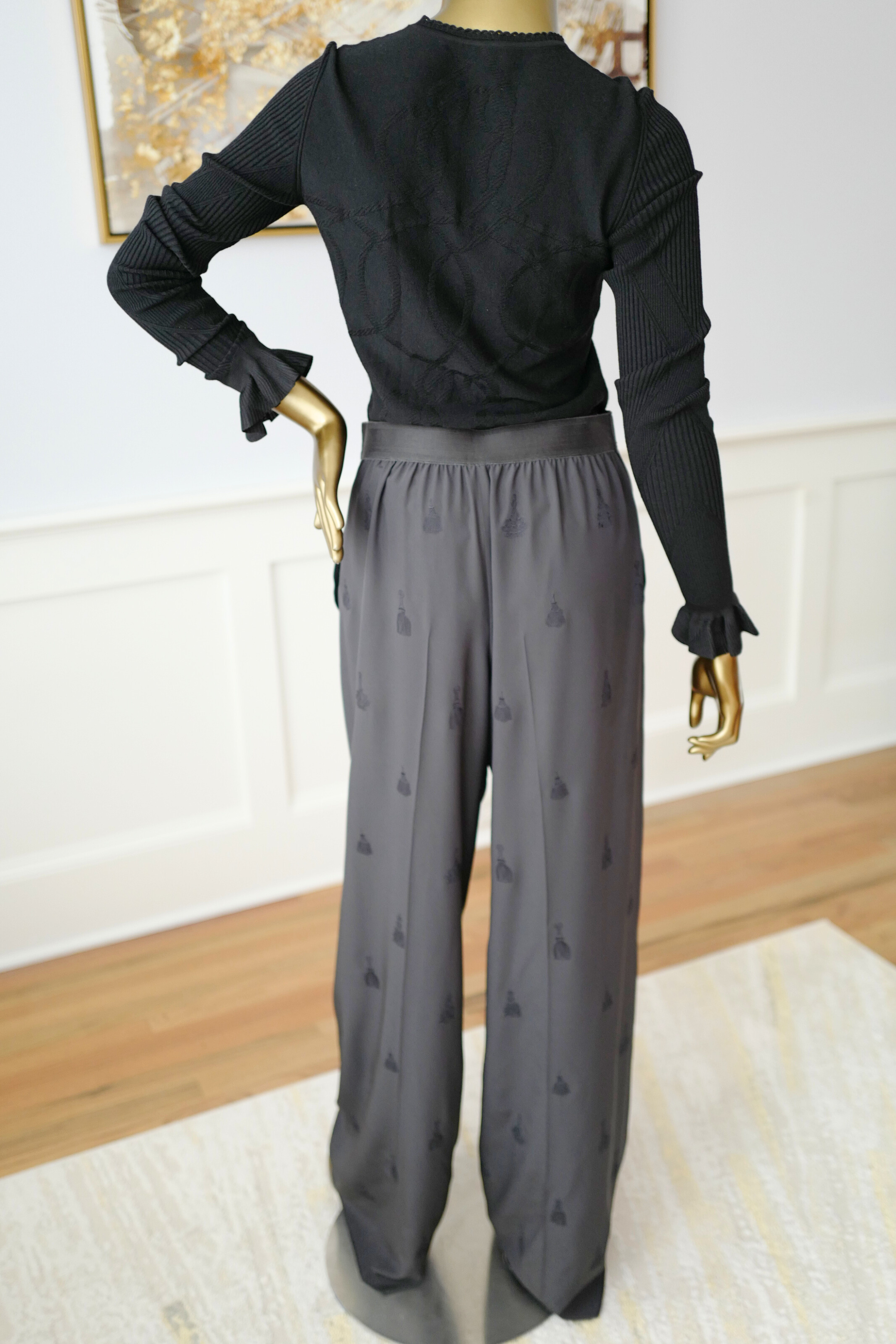 NEW Hermès “Palefroi Remix” Light Knit Long Sleeve Sweater Noir Black Size 36