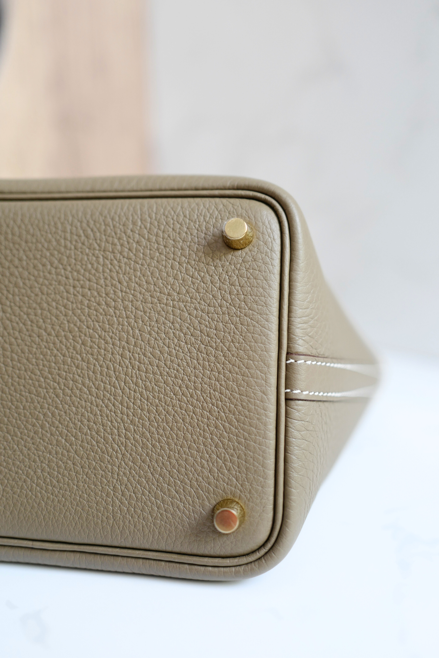 BNIB Hermes Picotin 18 Etoupe Clemence Leather with Gold Hardware