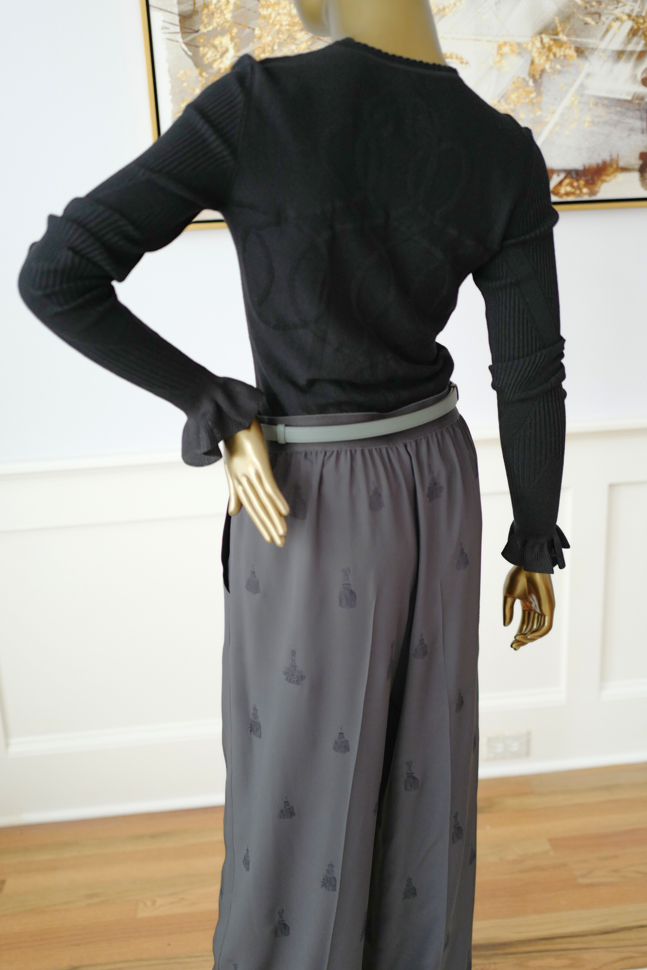 NEW Hermès “Palefroi Remix” Light Knit Long Sleeve Sweater Noir Black Size 36