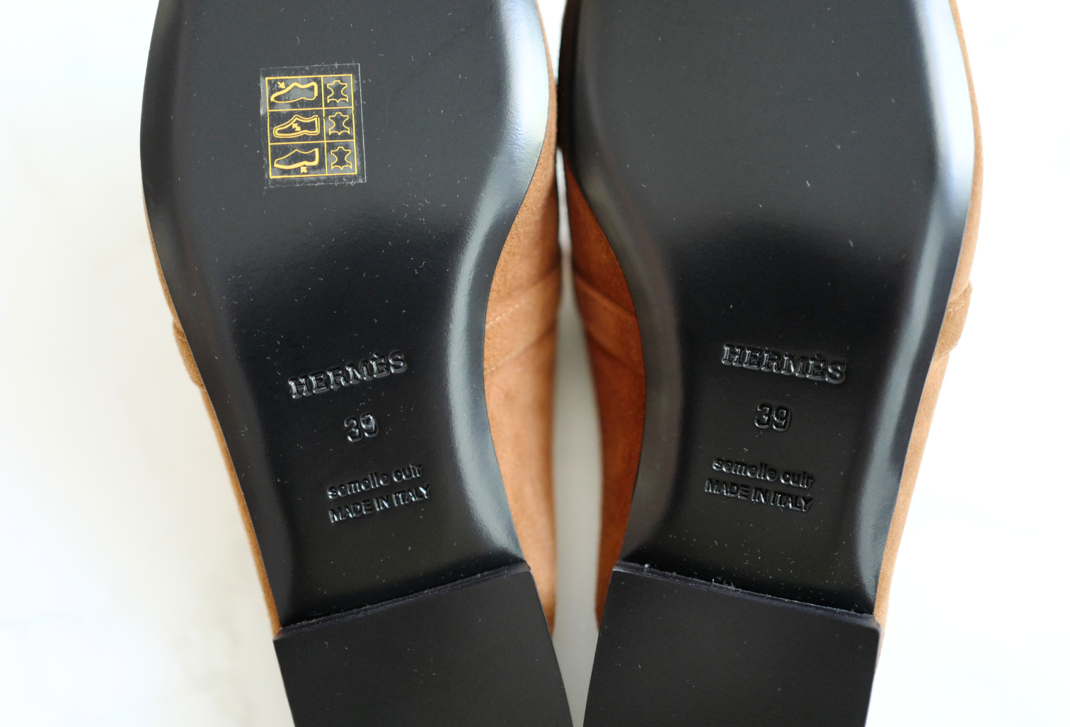 BNIB Hermès OZ Mule Velvet Goatskin Brun Amourette With Gold Hardware Size 39