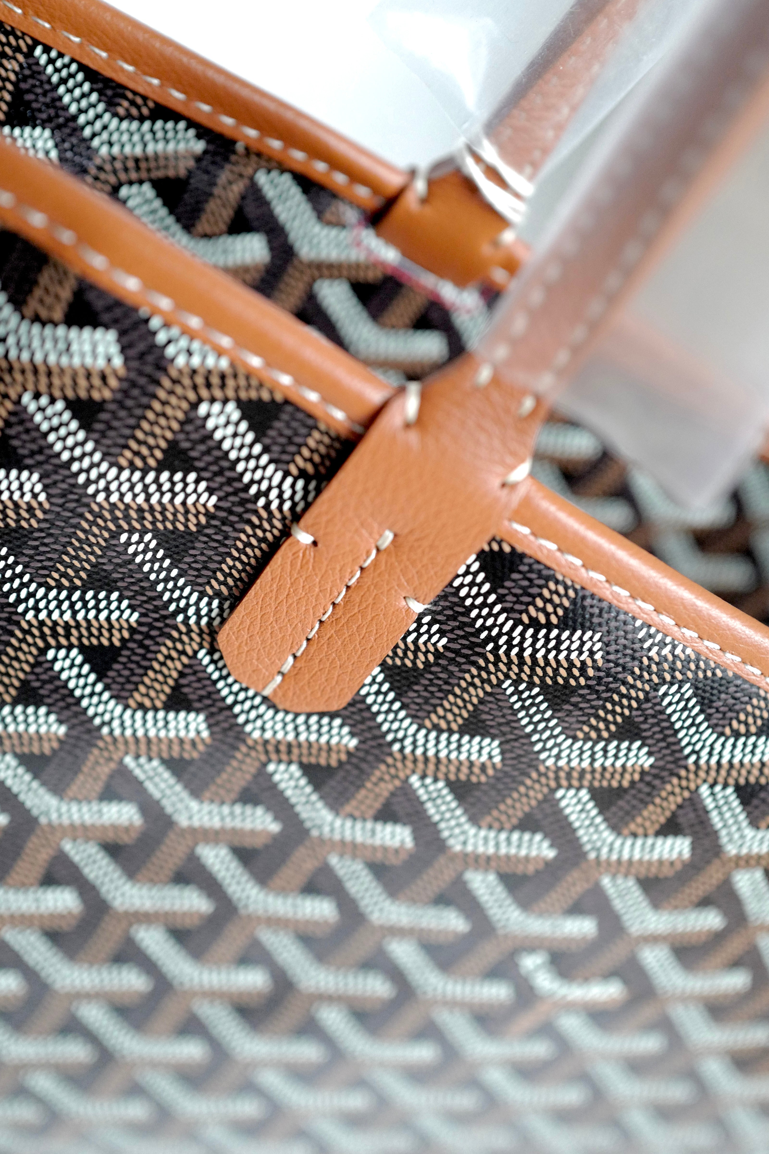 NEW Goyard Artois PM Bag in Black & Tan with Palladium HW