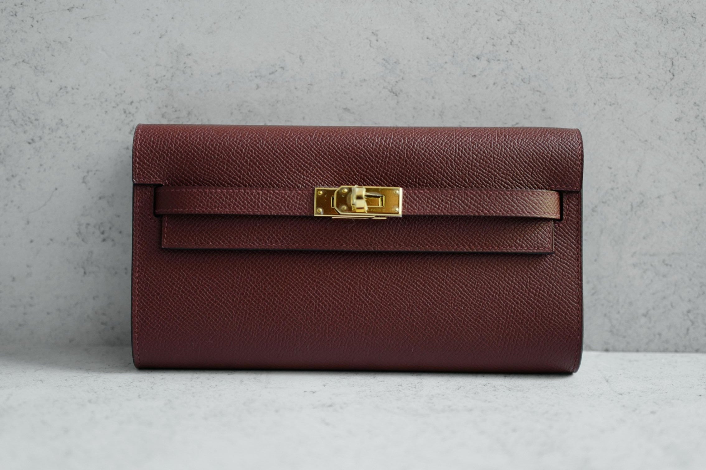 Hermès Kelly Classique To Go Wallet Rouge H Epsom Calfskin GHW G Stamp 2026
