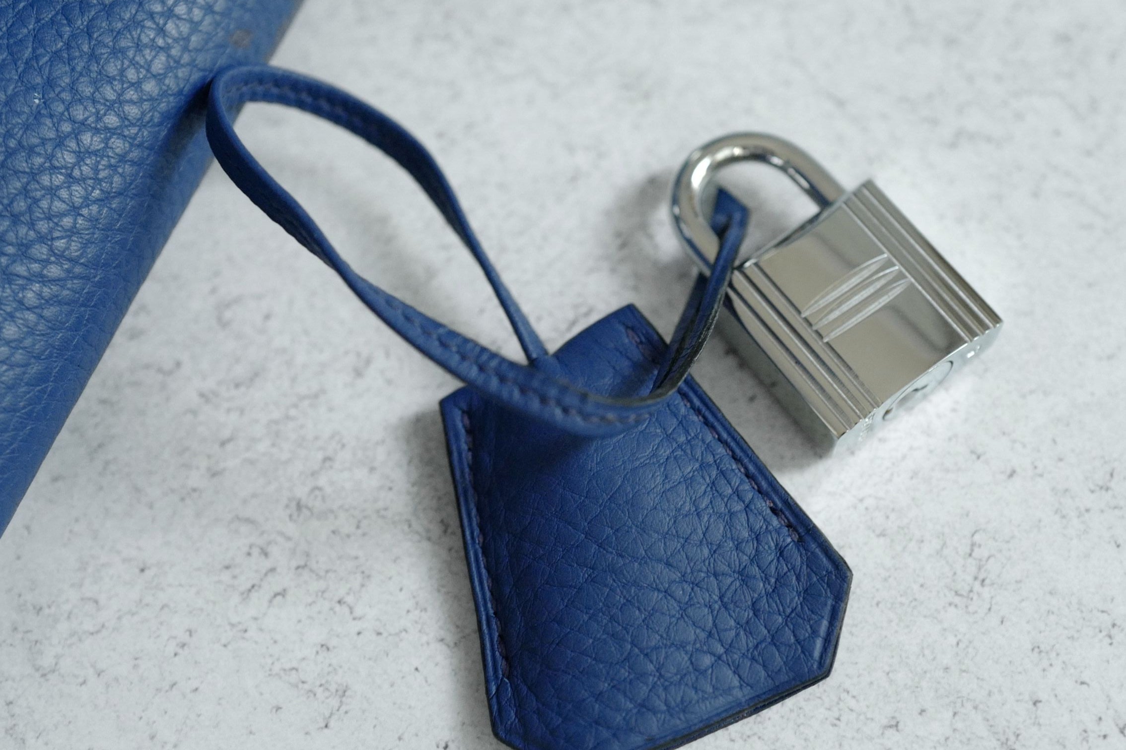 Hermes Birkin Shoulder 42 Blue Sapphire Clemence Leather PHW - Preowned