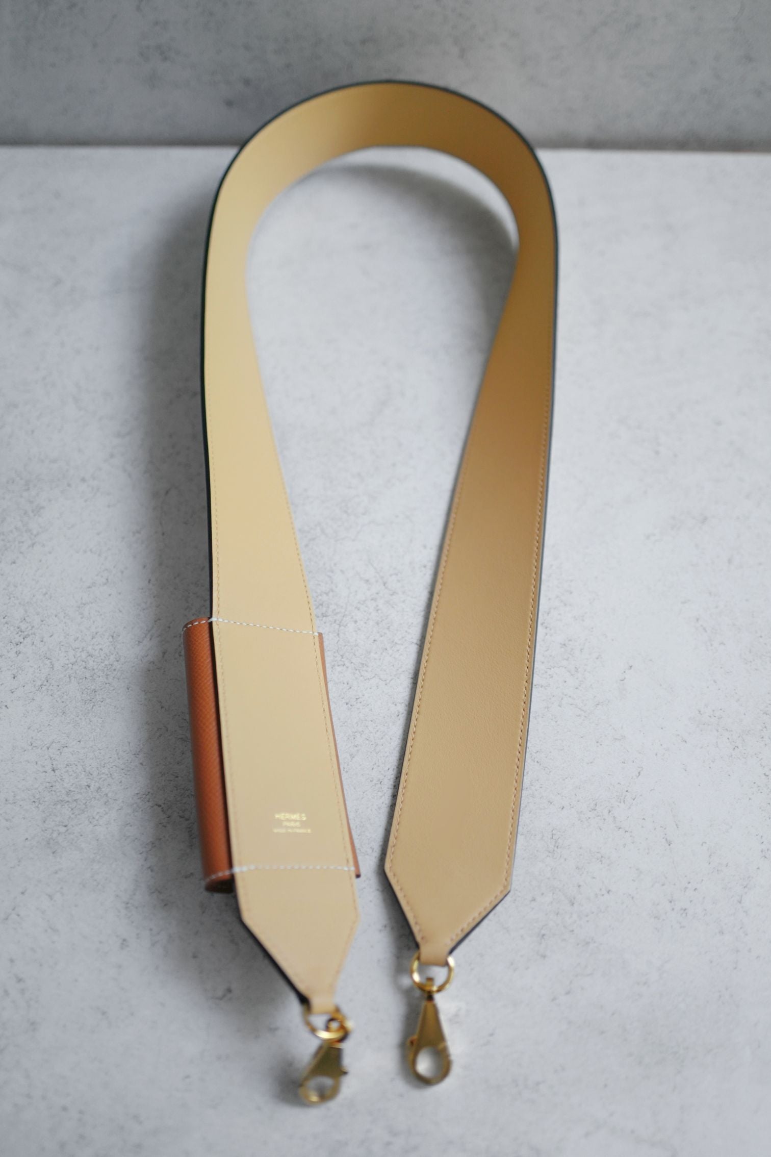 Hermès Kelly Pocket Bag Strap Naturel/Sable/Gold Swift Epsom Calfskin 105 mm