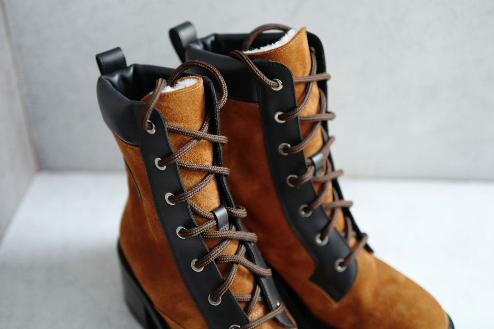 Hermes Bridge Suede Combat Boots Size 37.5 In Brown Over $1800 Retail