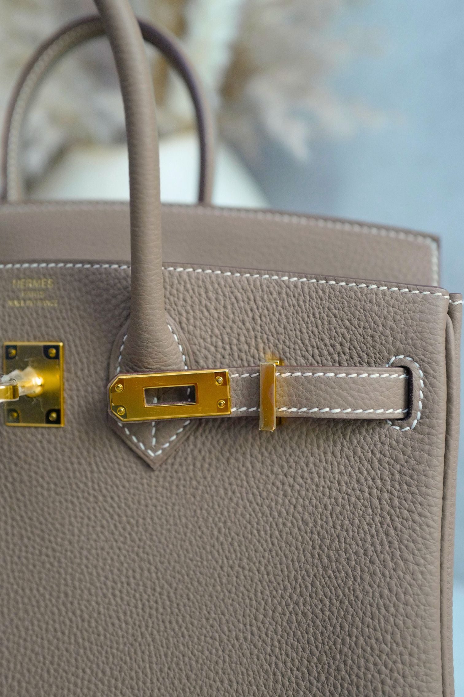 BNIB Hermes Birkin 25 Etoupe Togo Leather Gold Hardware G Stamp 2026
