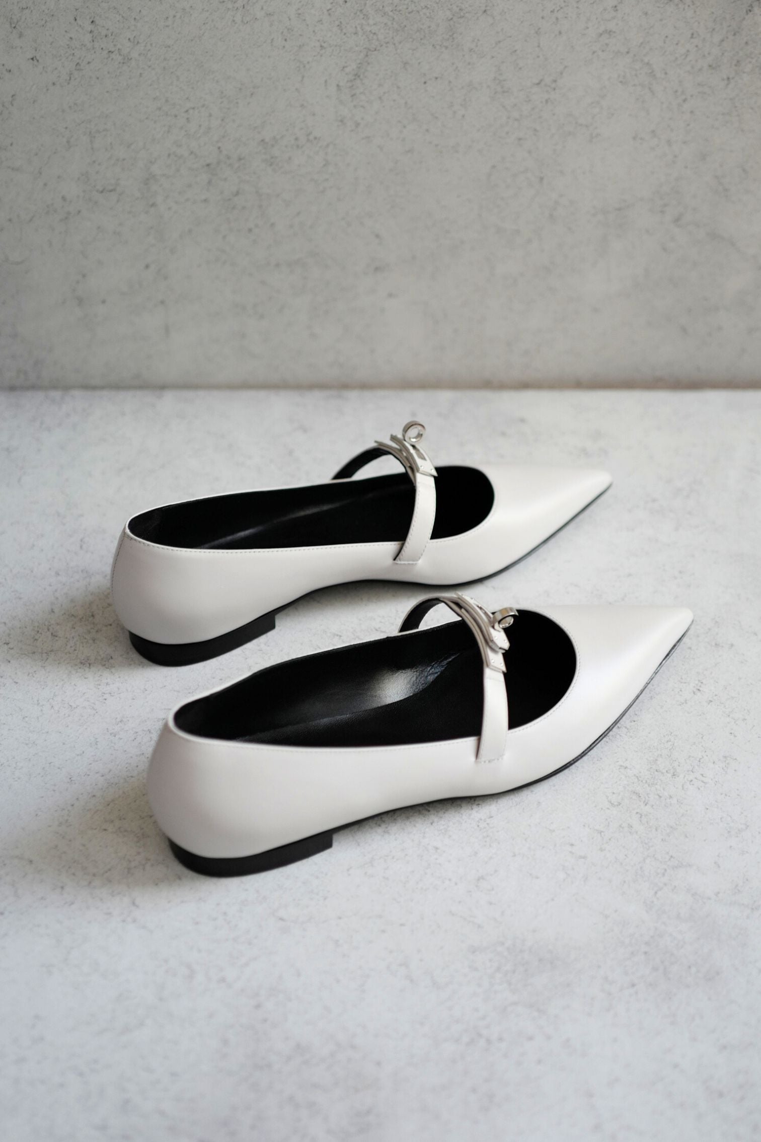 Hermès Kelly Ballet Flats Gris Clair Calfskin Leather Size 38