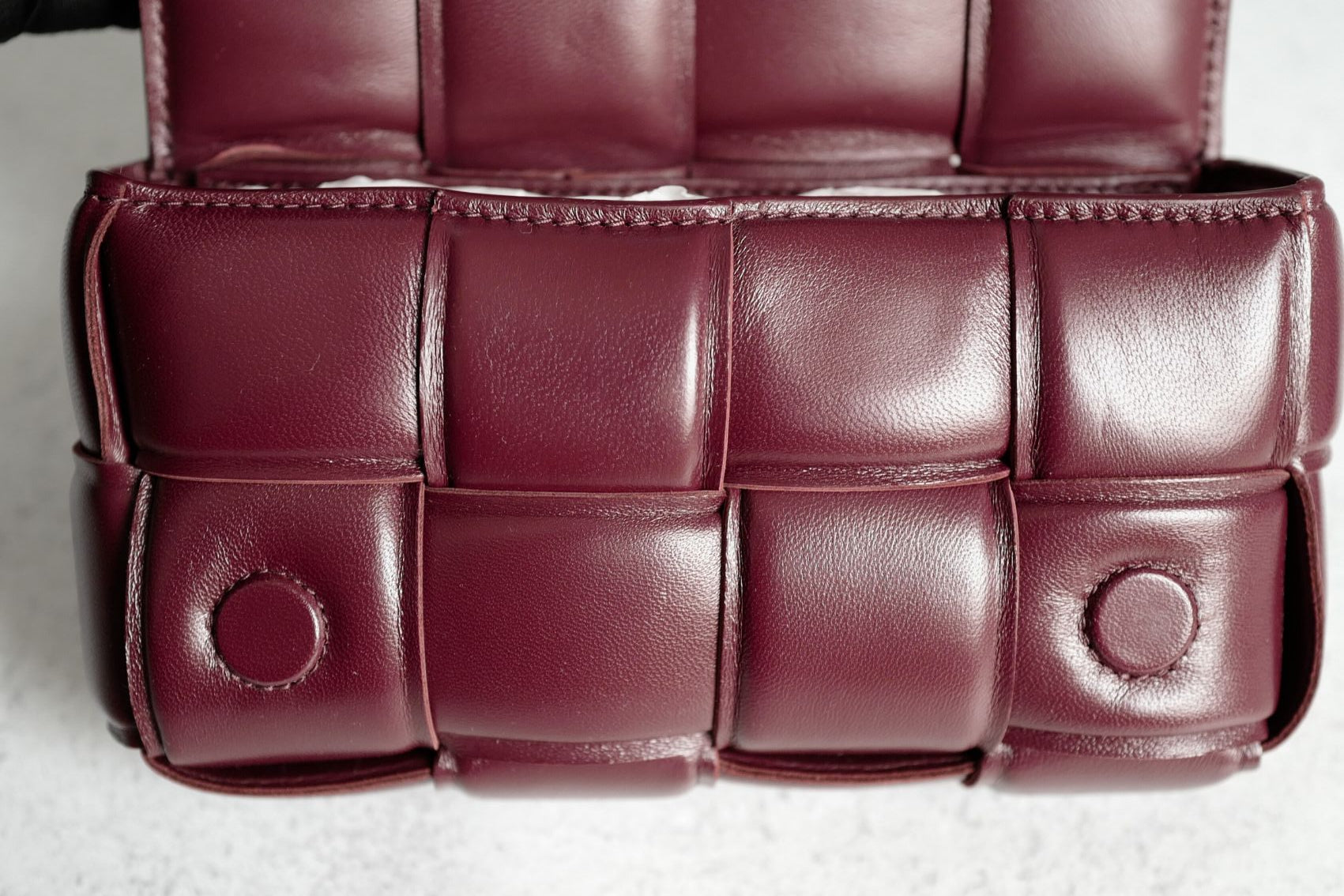 Bottega Veneta Padded Burgundy Small Cassette Belt Bag NEW