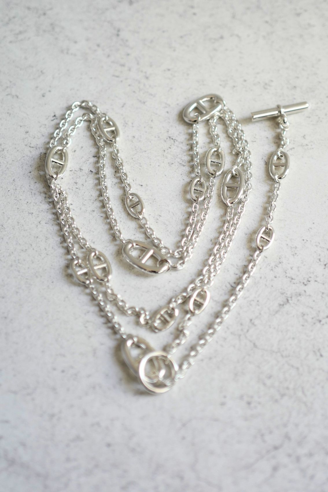 Hermès Farandole Long Necklace 120 Sterling Silver
