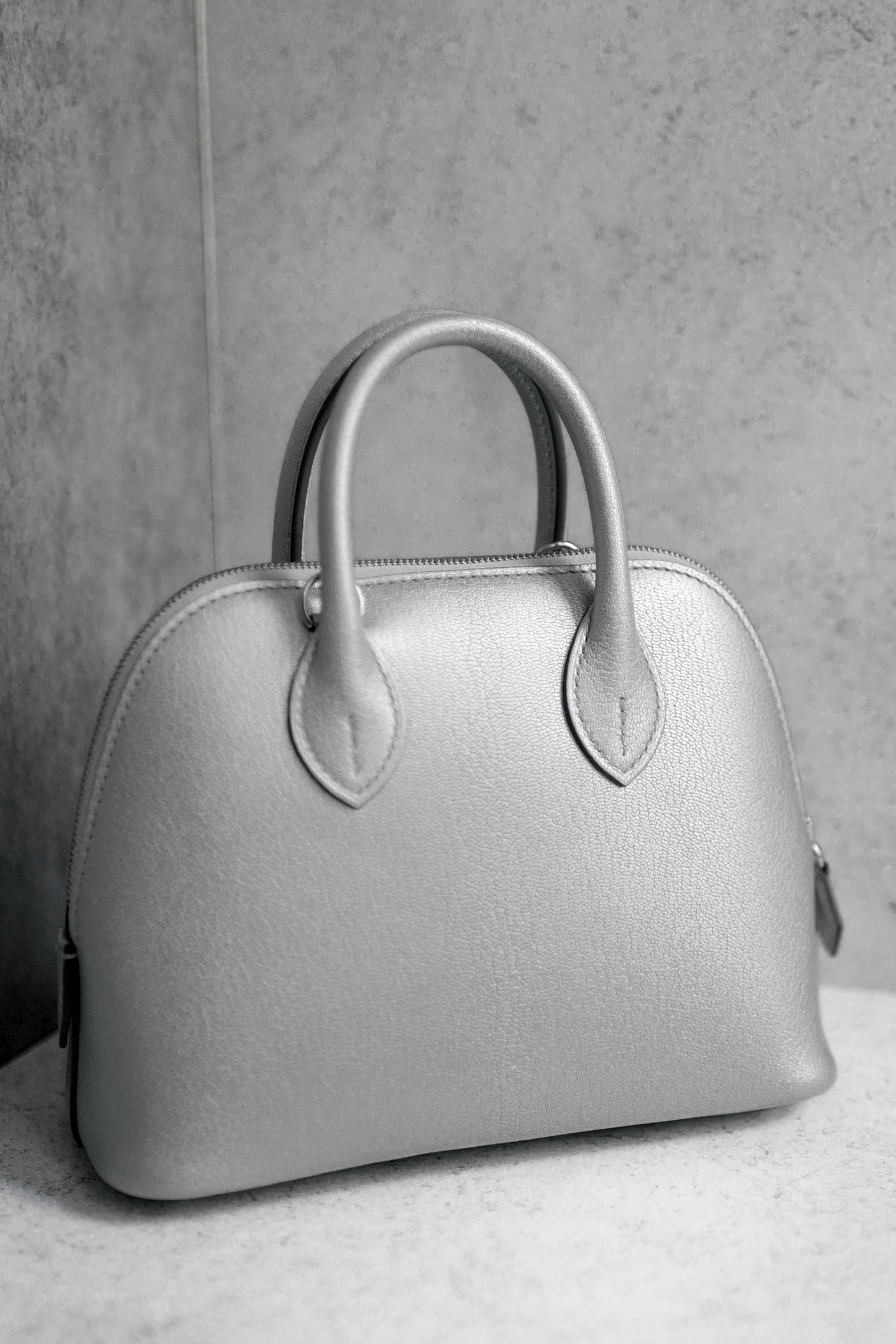 Hermès Bolide 1923 Mini Bag Silver Chamkilight Goatskin PHW G Stamp 2026