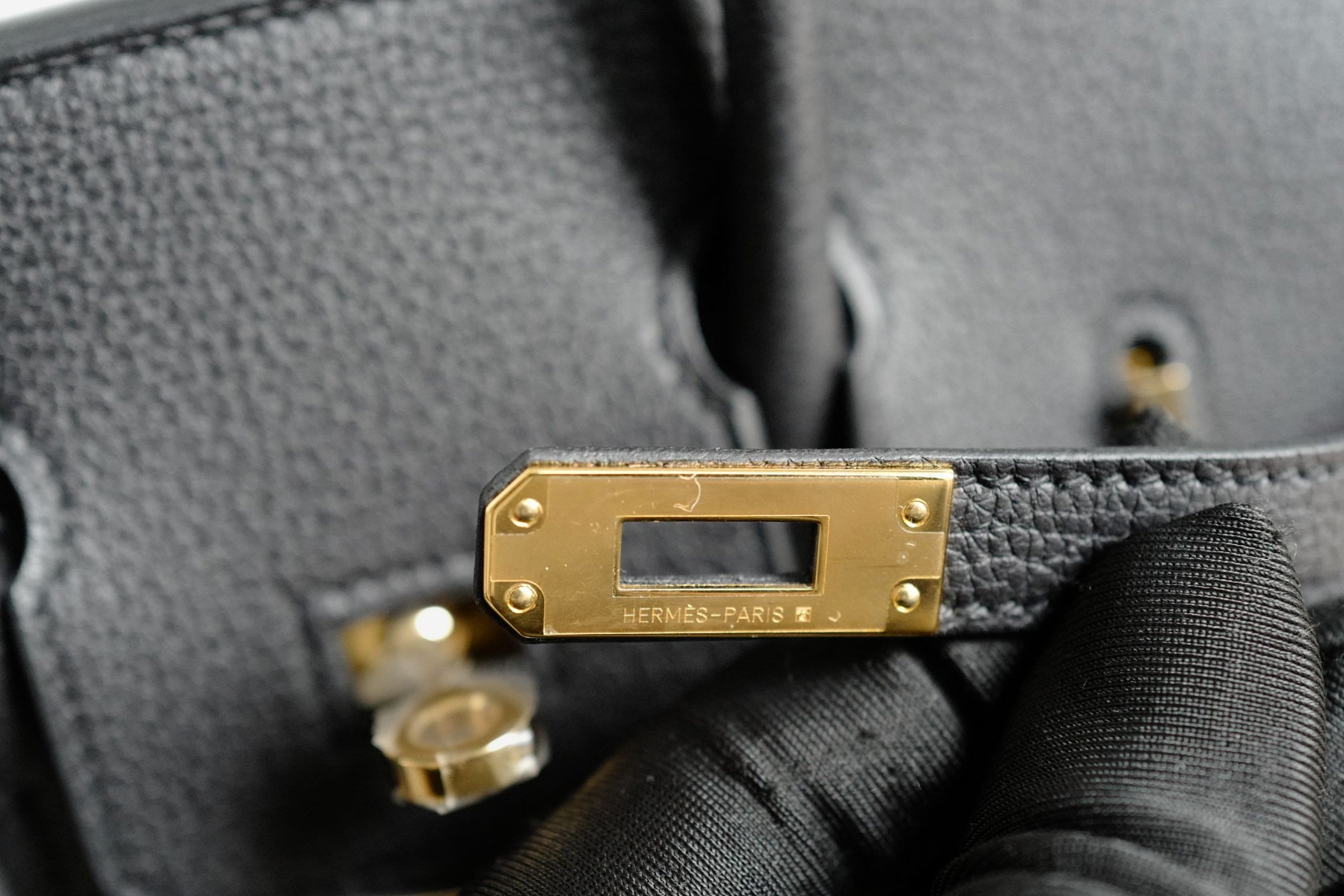New Hermès Birkin 25 Black Togo Leather Gold Hardware