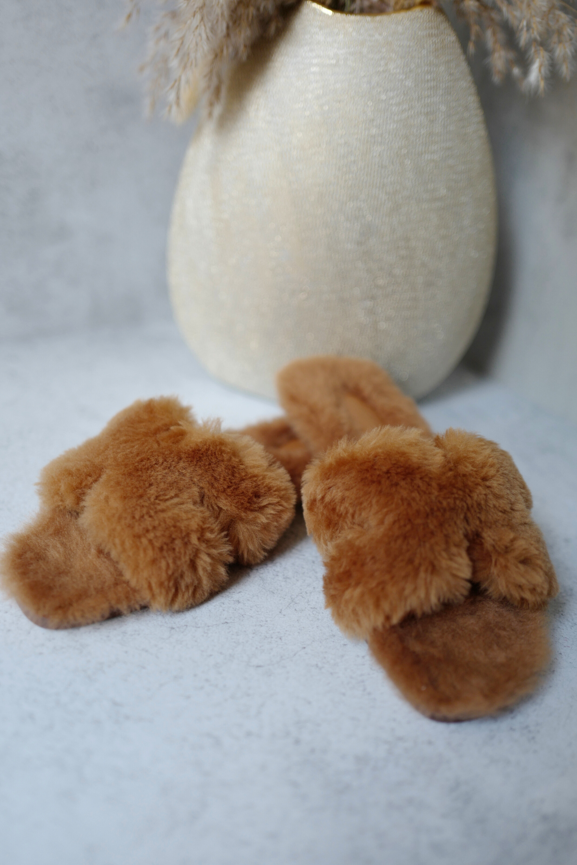 New Hermès Oran Sandal in Sheep Fur Naturel Size 38.5