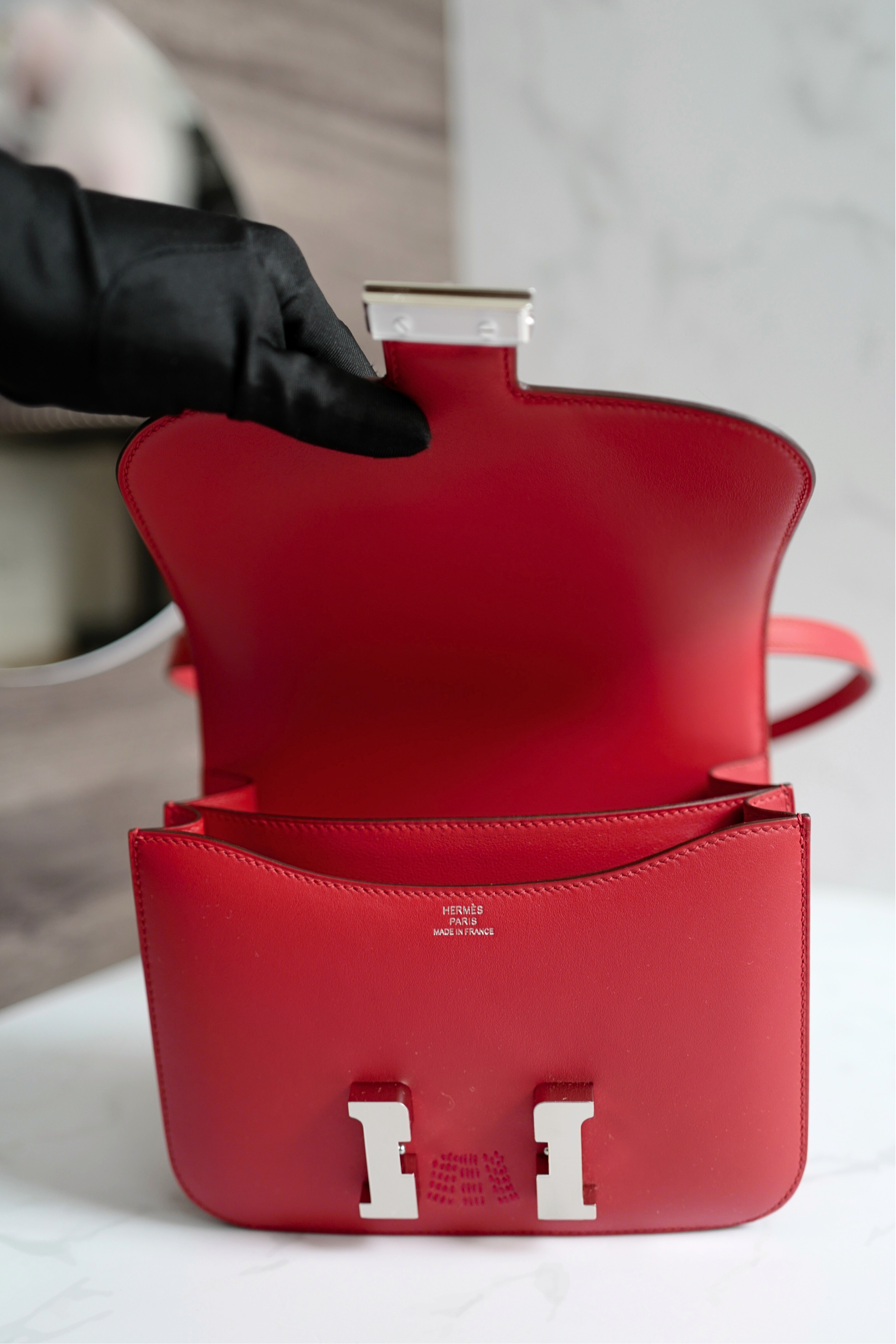 BNIB Hermes Mini Constance 18 Mirror Dancing Flowers Rouge Coeur with Palladium HW 2025