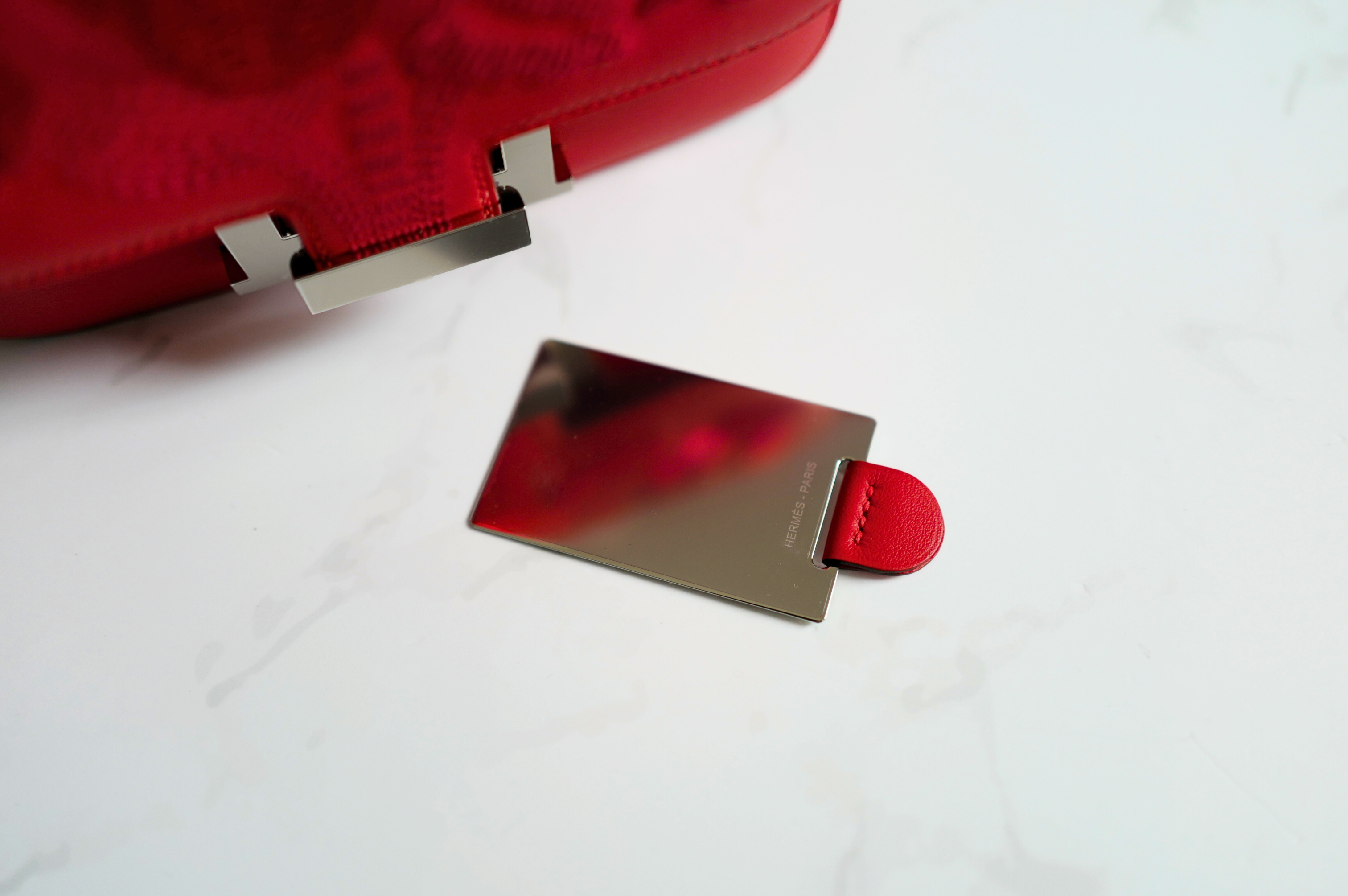 BNIB Hermes Mini Constance 18 Mirror Dancing Flowers Rouge Coeur with Palladium HW 2025