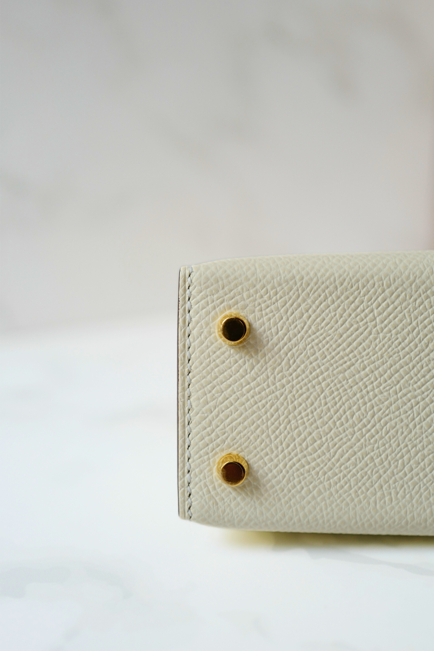 BNIB Hermès Mini Kelly 20 in Nata Epsom Leather Gold HW