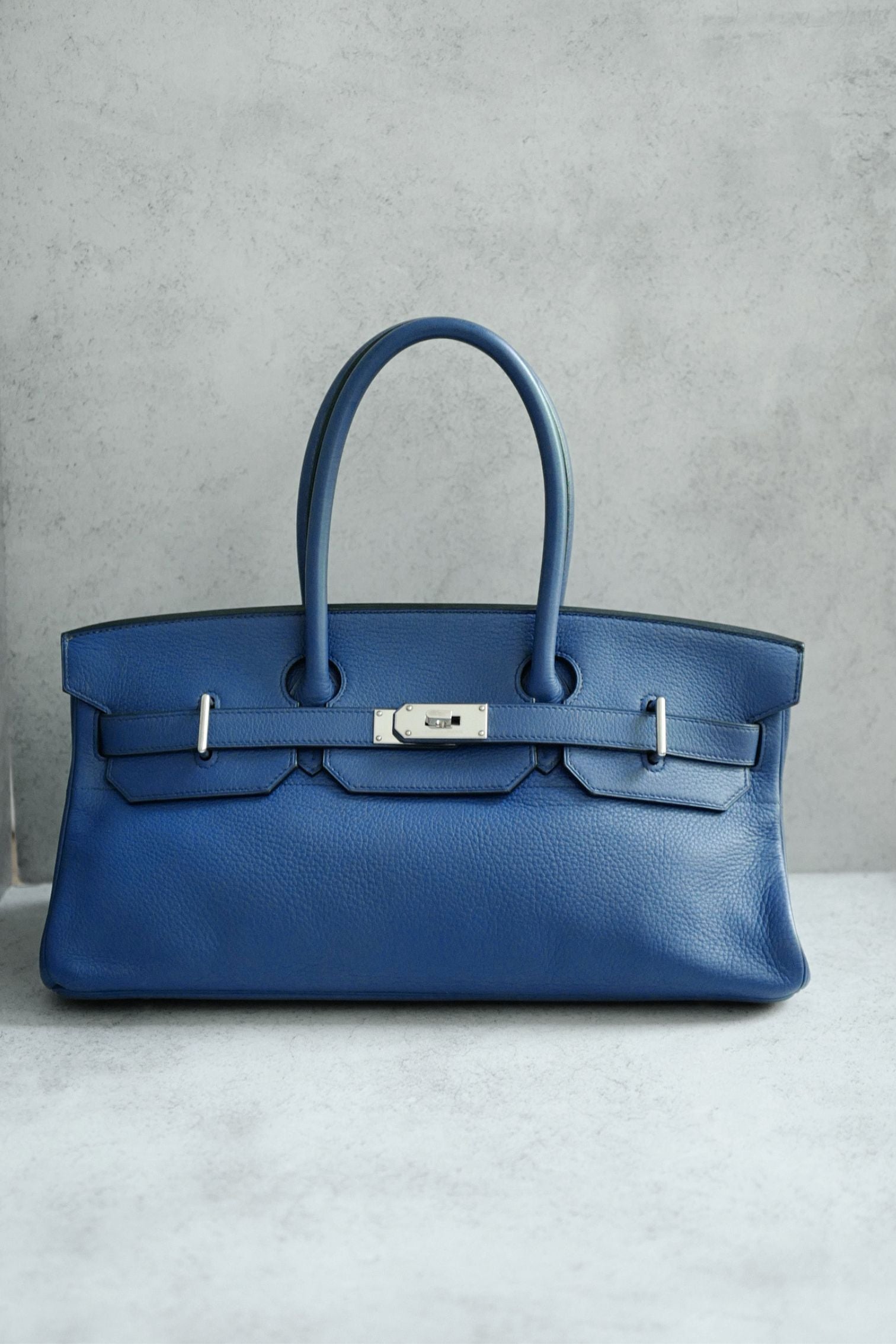 Hermes Birkin Shoulder 42 Blue Sapphire Clemence Leather PHW - Preowned