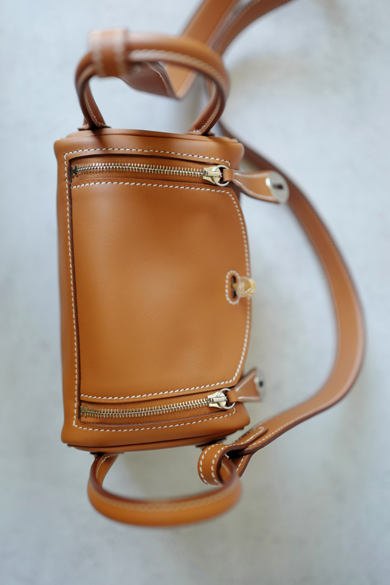 BNIB Hermès Lindy Mini II Bag Swift Leather Gold 37 Electrum Silver/Gold Hardware